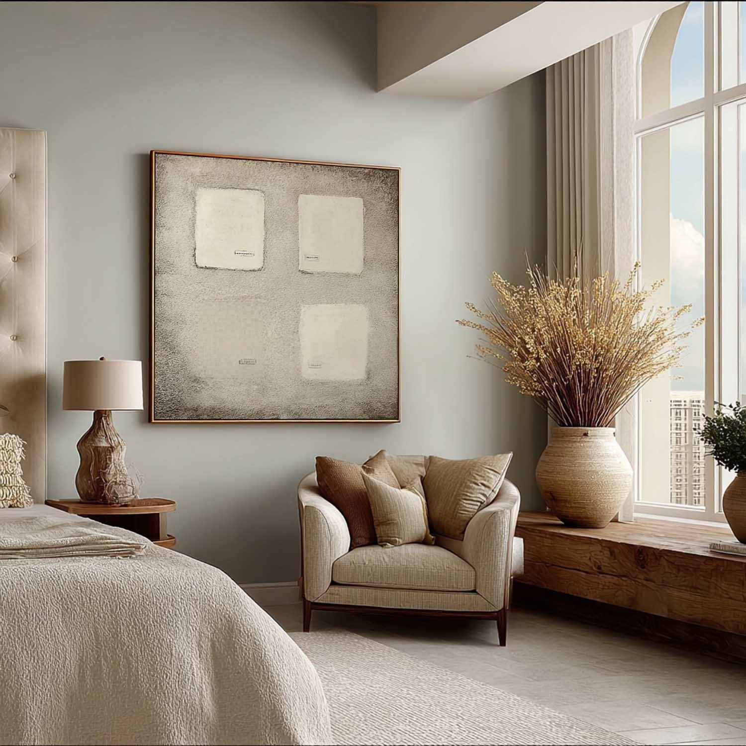 Minimalist Color Block Texture Painting - Neutralighting