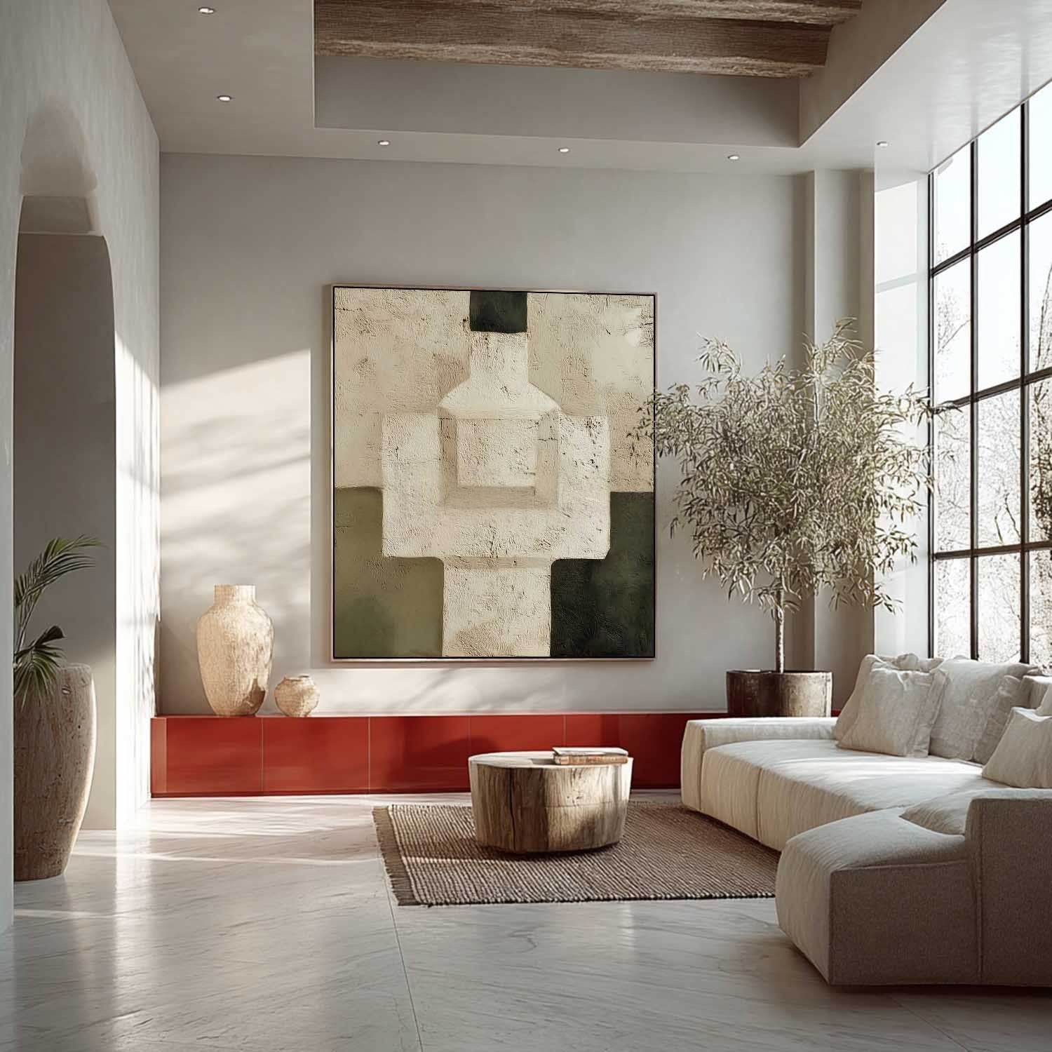 Wall Art 3D Geometric Abstract Neutral - Neutralighting