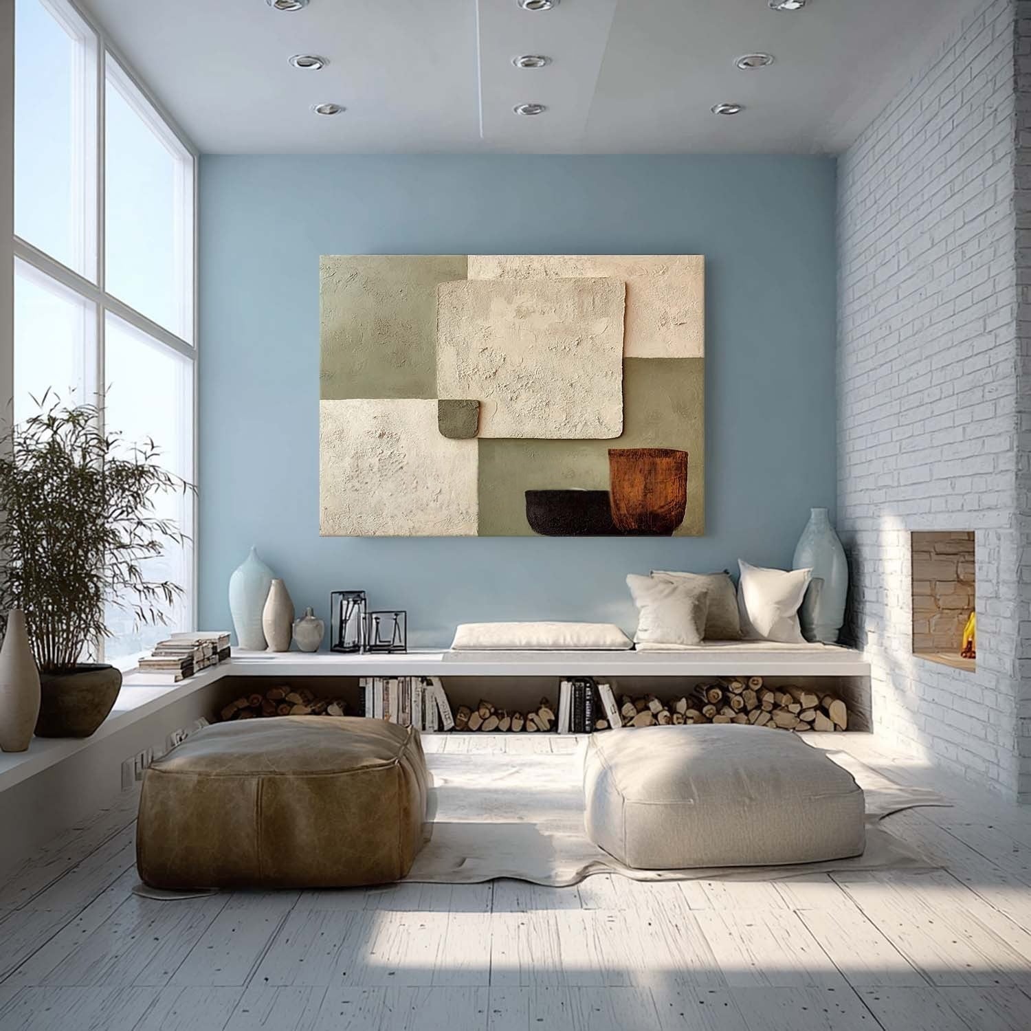 Wabi-Sabi Color Block Texture Painting - Neutralighting