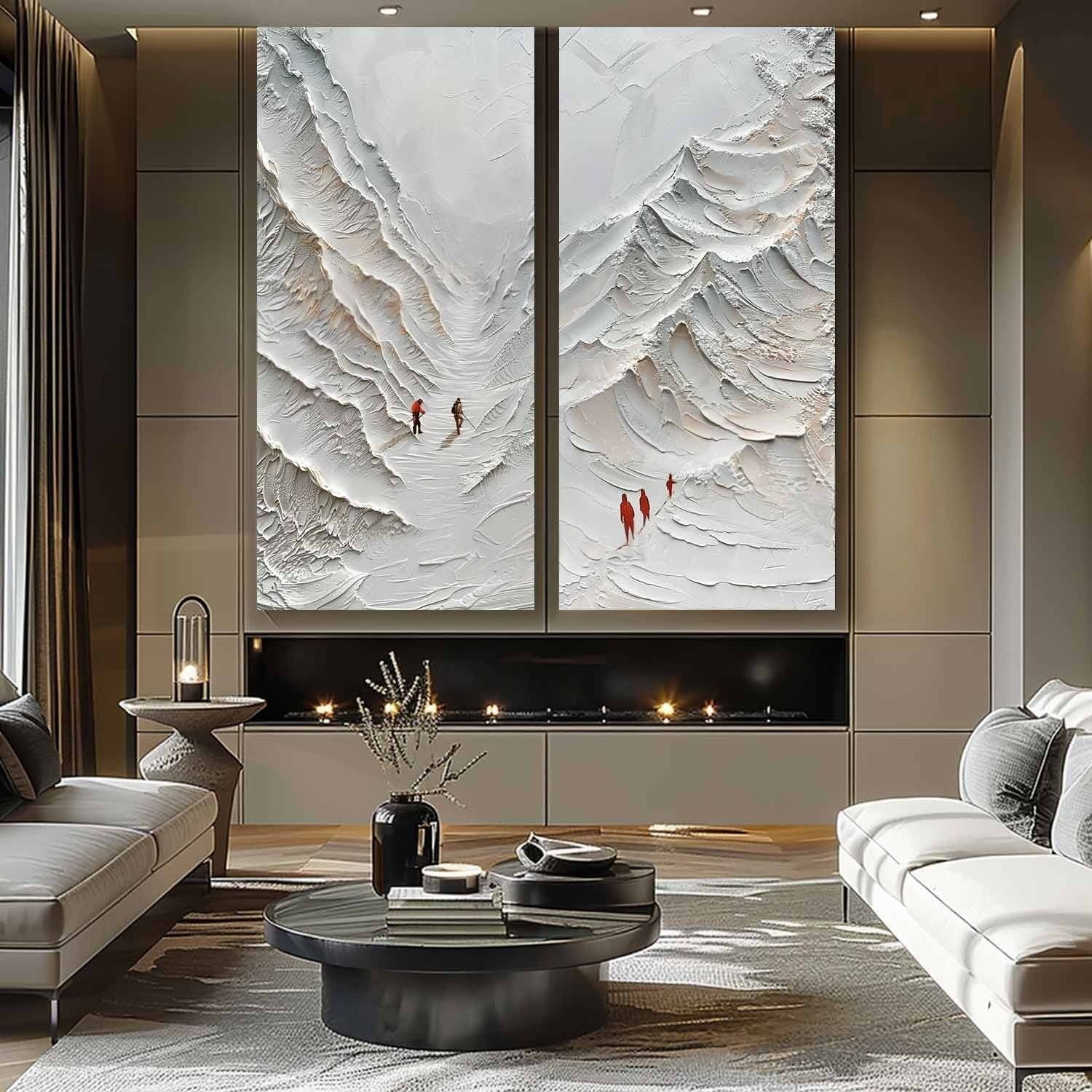 Wall Art Dramatic Textured Dimensional - Neutralighting