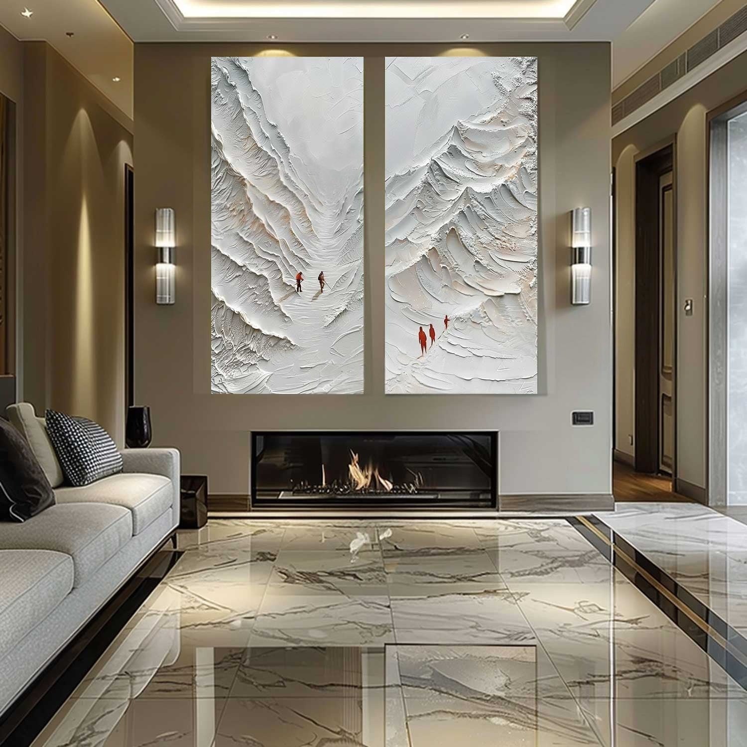 Wall Art Dramatic Textured Dimensional - Neutralighting