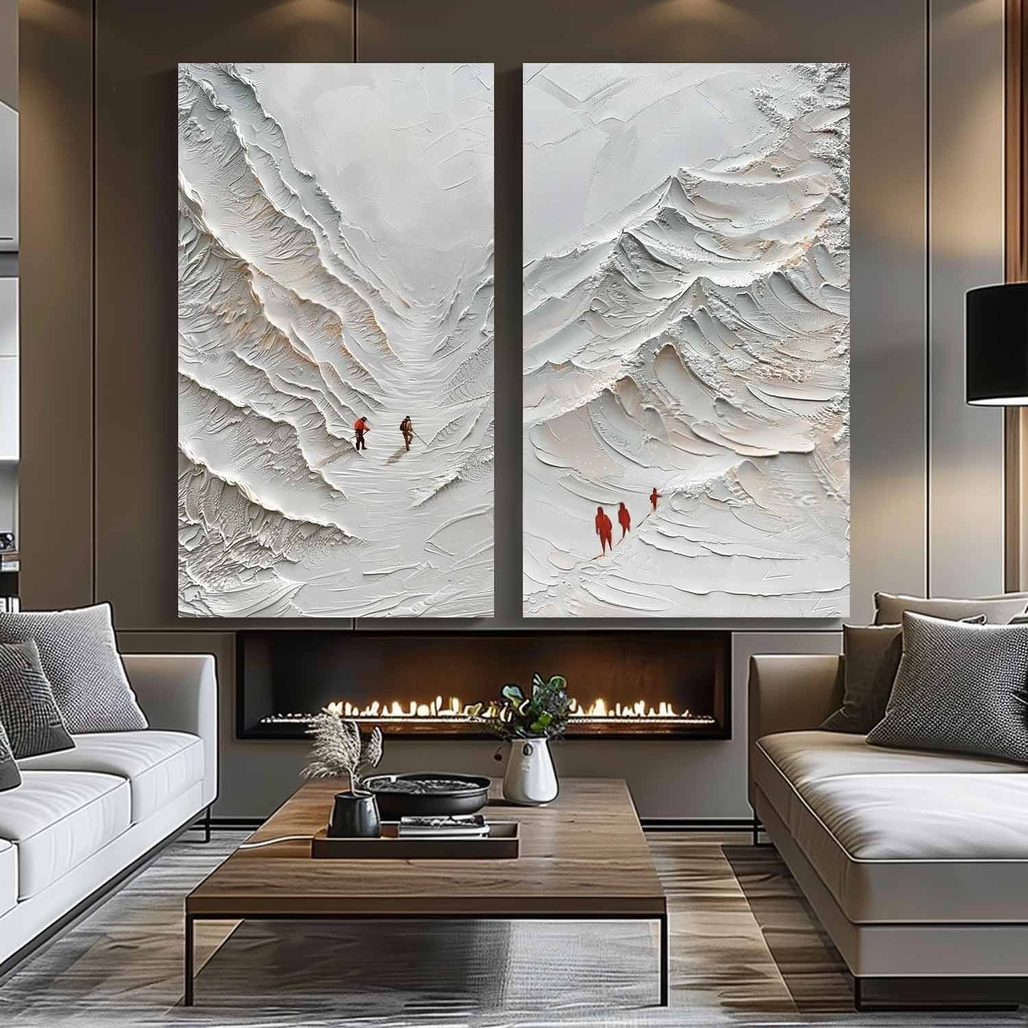 Wall Art Dramatic Textured Dimensional - Neutralighting