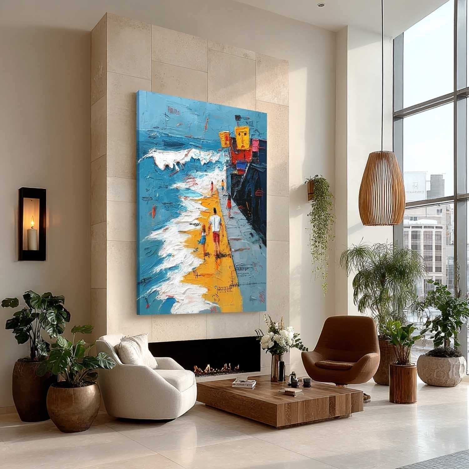 Wall Art Whimsical Plaster Beach - Neutralighting