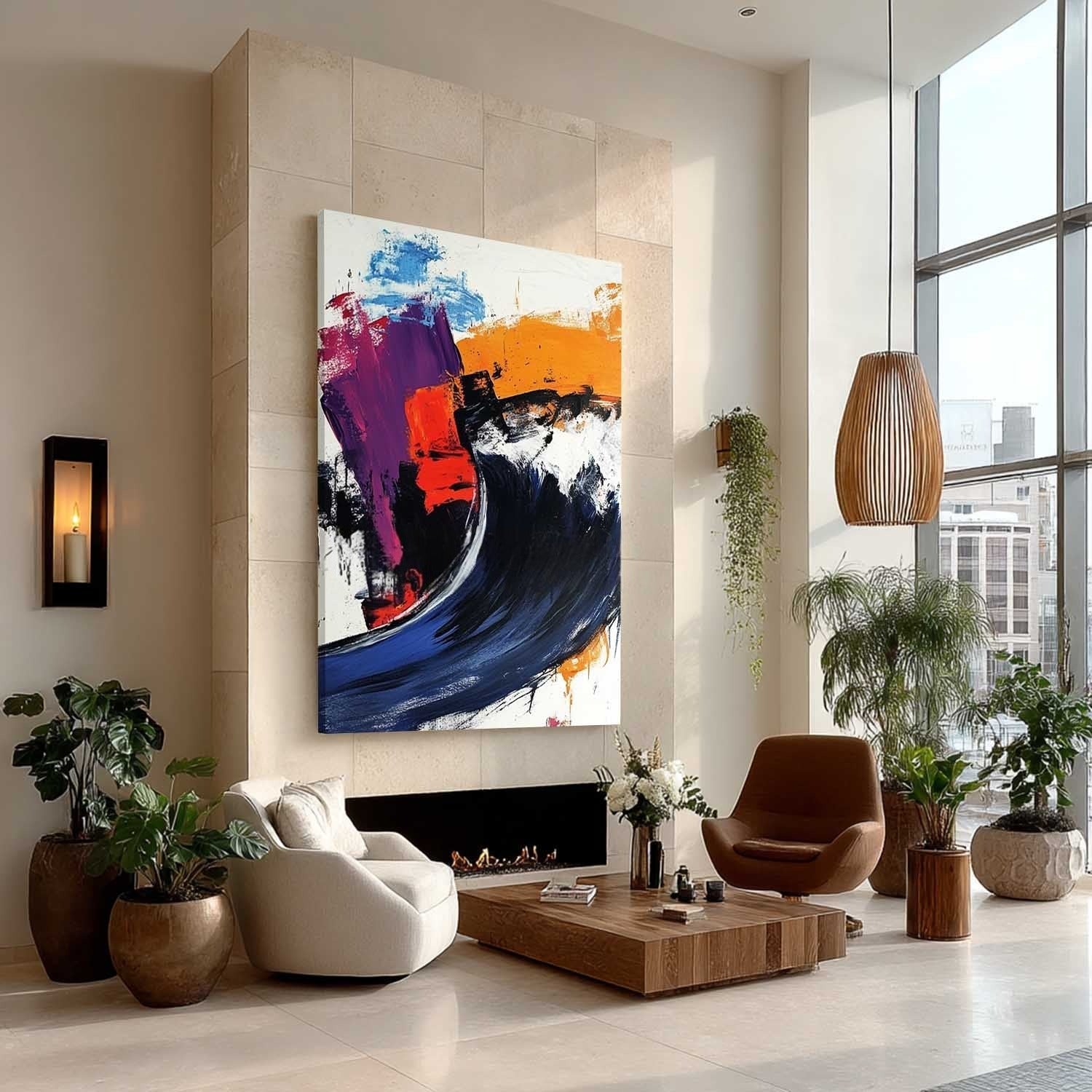 Wall Art Bold Textured Abstract - Neutralighting