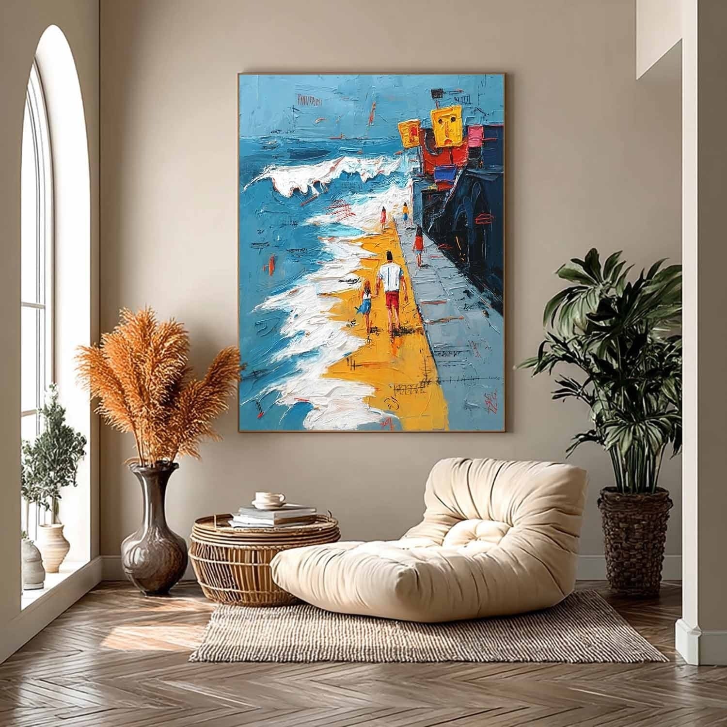 Wall Art Whimsical Plaster Beach - Neutralighting