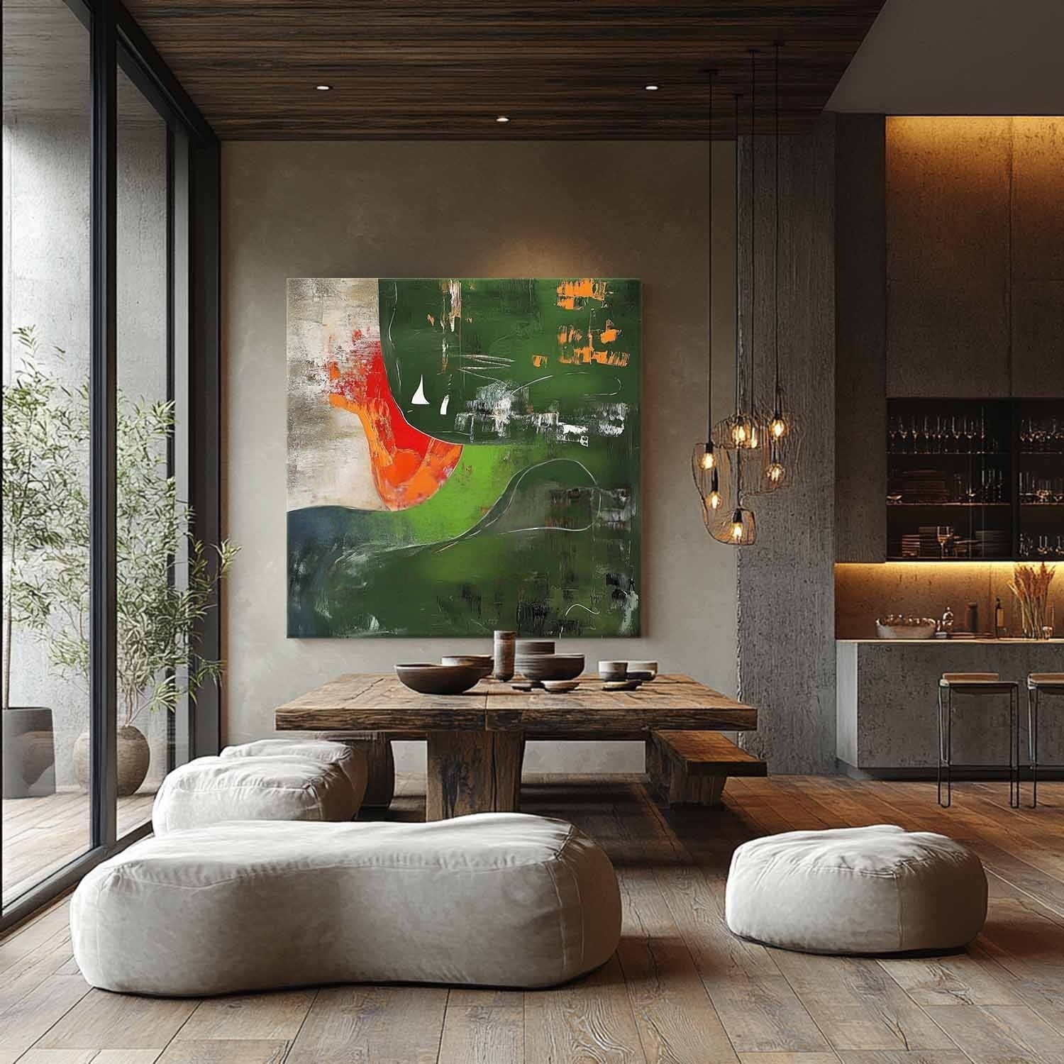 Wall Art Lush Textured Organic Green - Neutralighting
