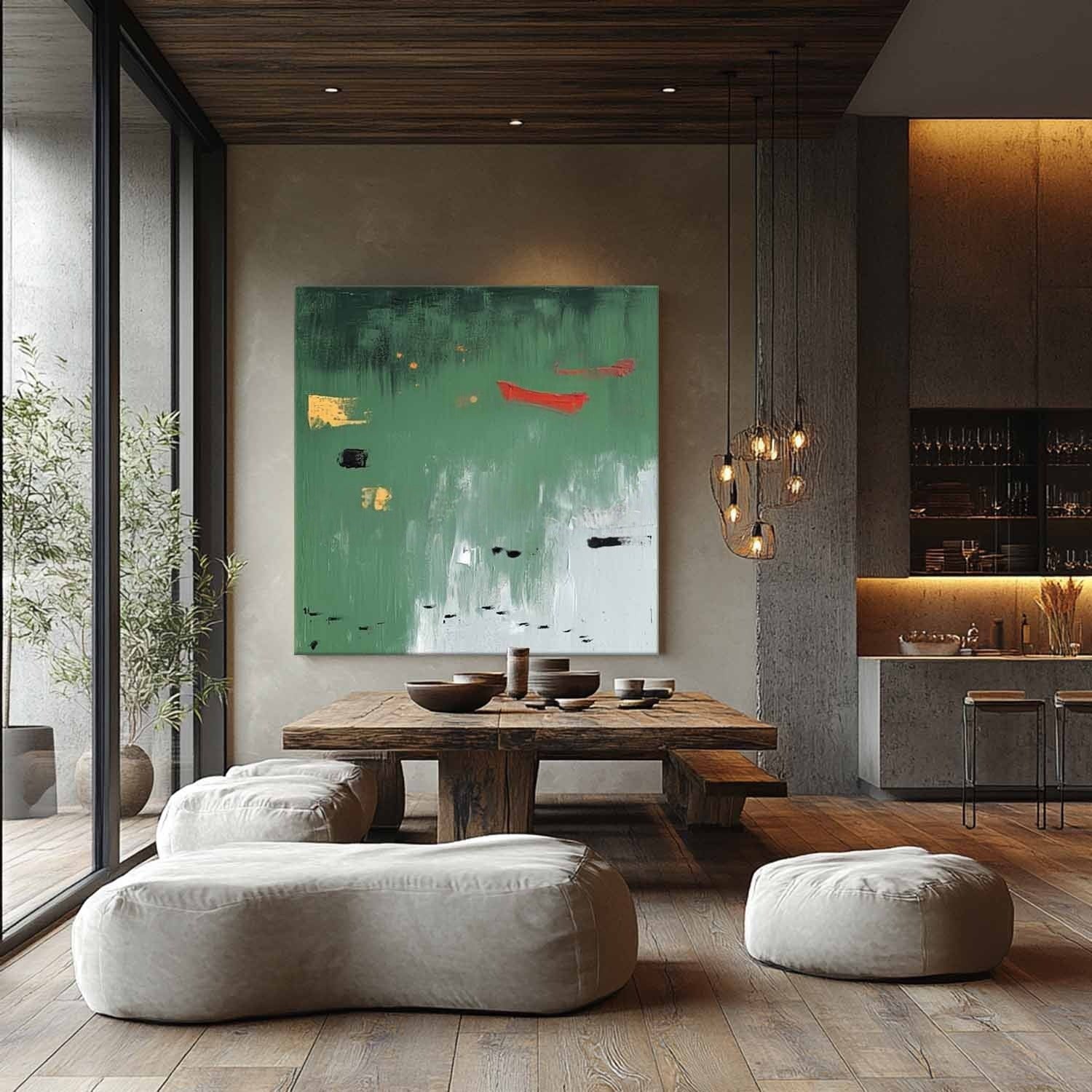 Wall Art Calm Textured Serene Green - Neutralighting