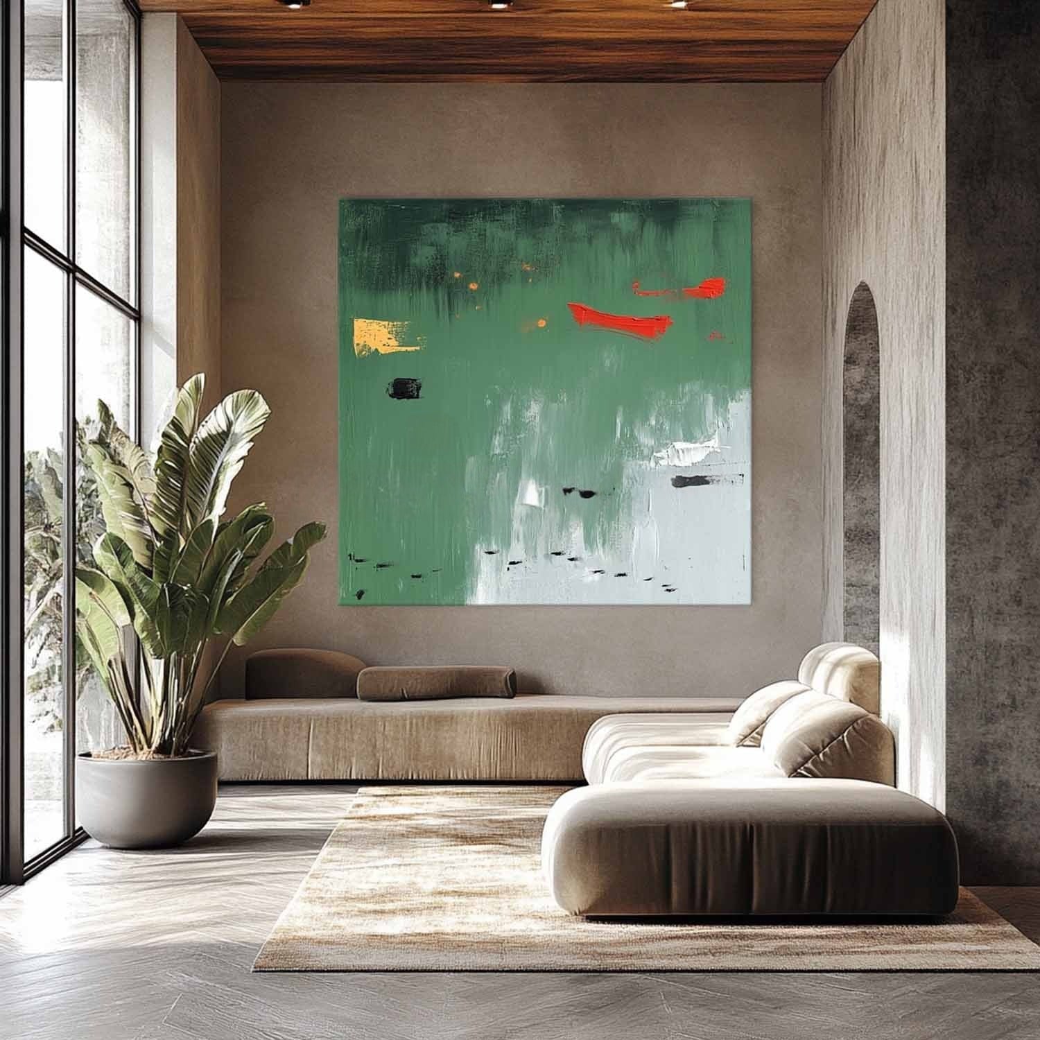 Wall Art Calm Textured Serene Green - Neutralighting