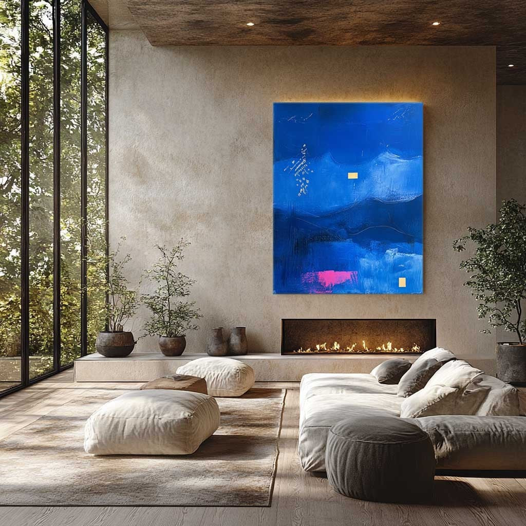 Wall Art Mystic Textured Layered Blue - Neutralighting