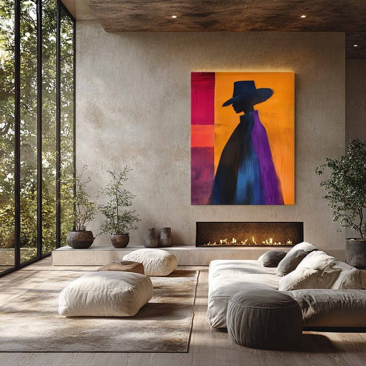 Wall Art Minimalist Silhouette Figure Gradient - Neutralighting