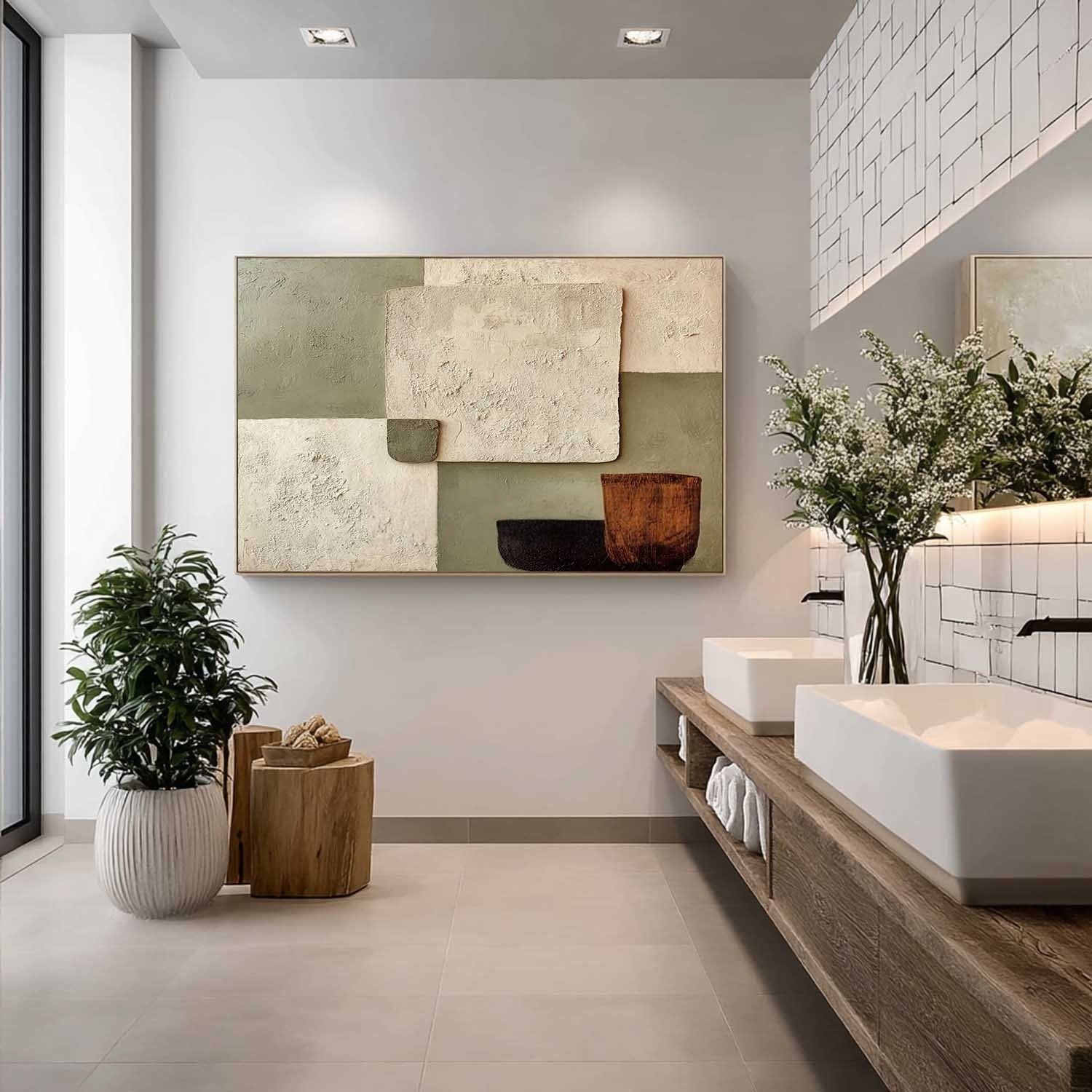Wabi-Sabi Color Block Texture Painting - Neutralighting