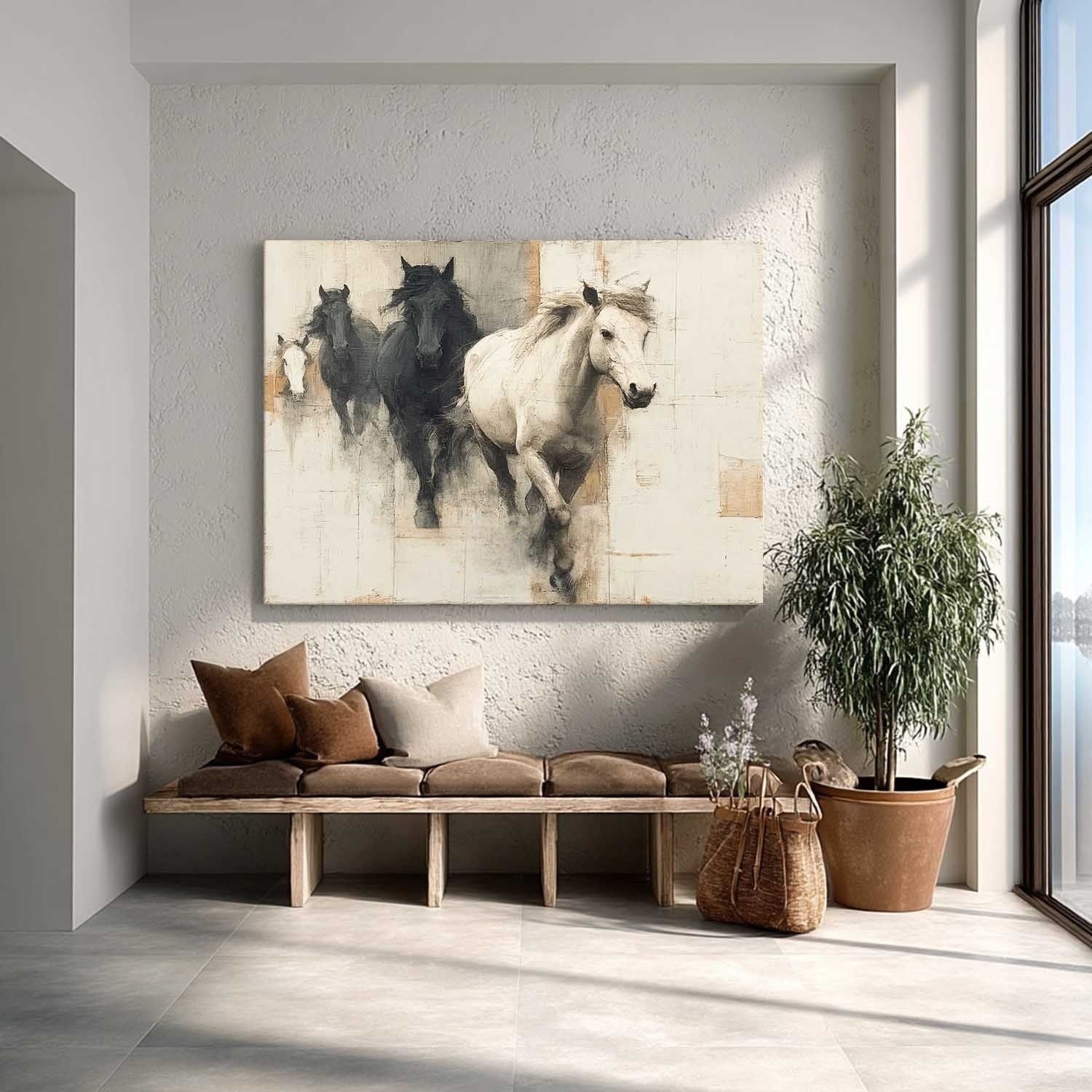 Wall Art Dramatic Monochrome Horse - Neutralighting