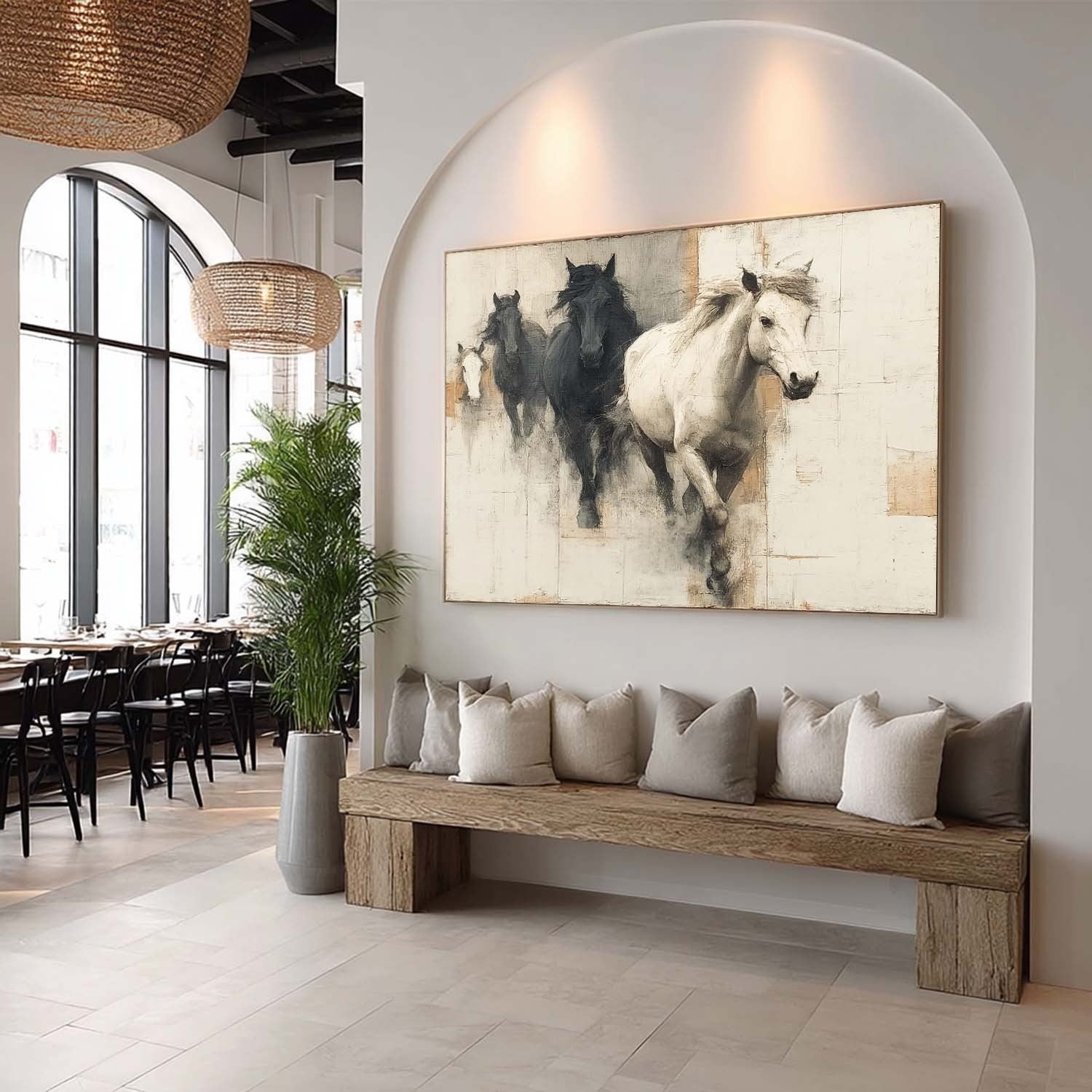 Wall Art Dramatic Monochrome Horse - Neutralighting
