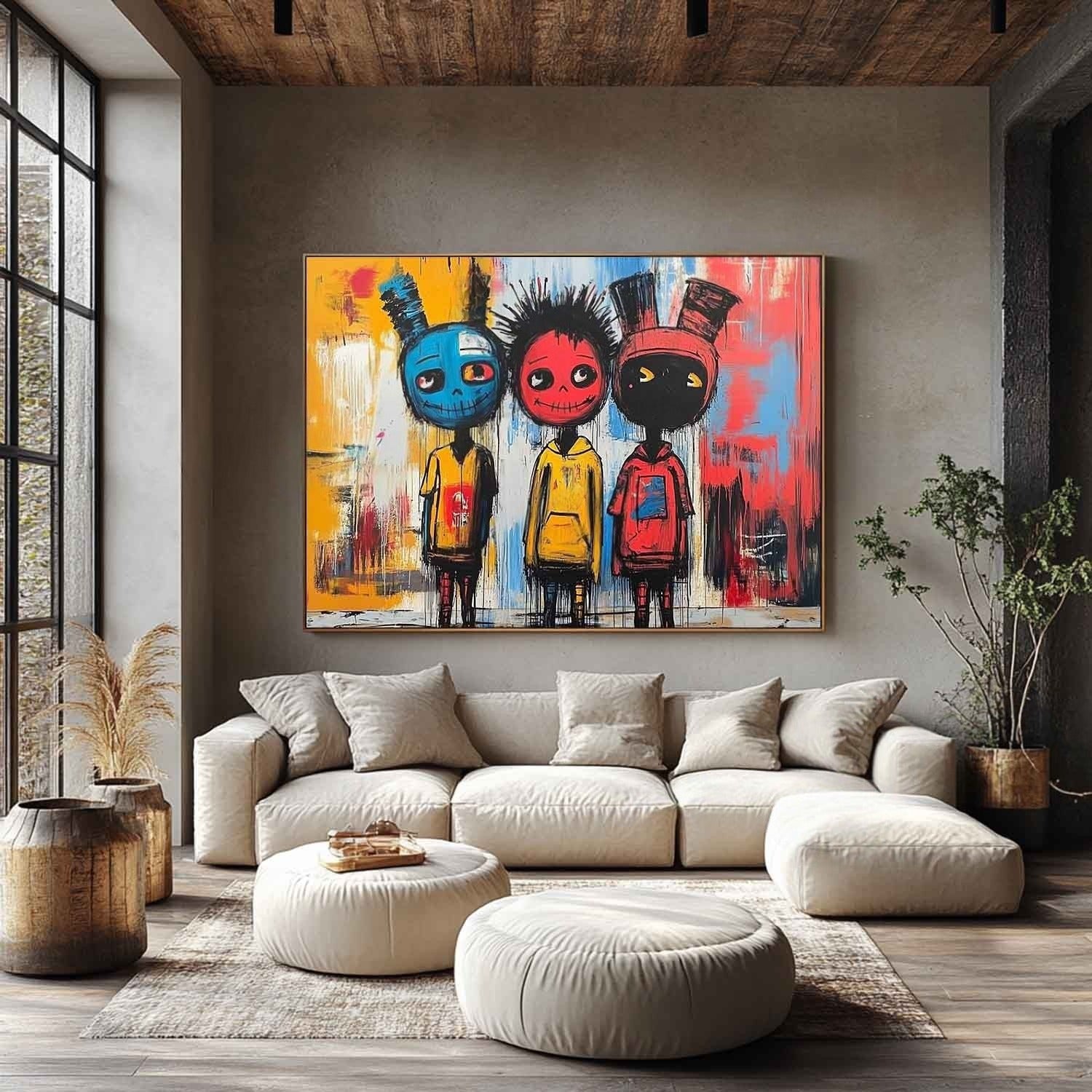 Wall Art Neo Expressionist Trio Skull - Neutralighting