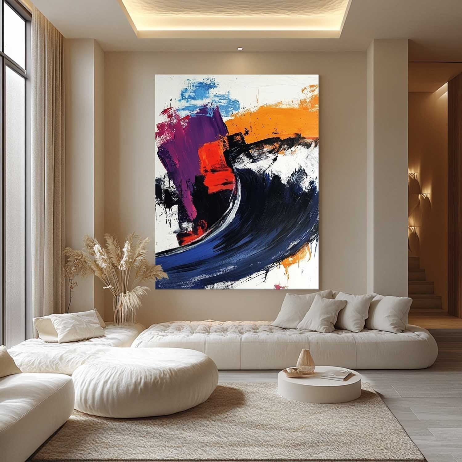 Wall Art Bold Textured Abstract - Neutralighting
