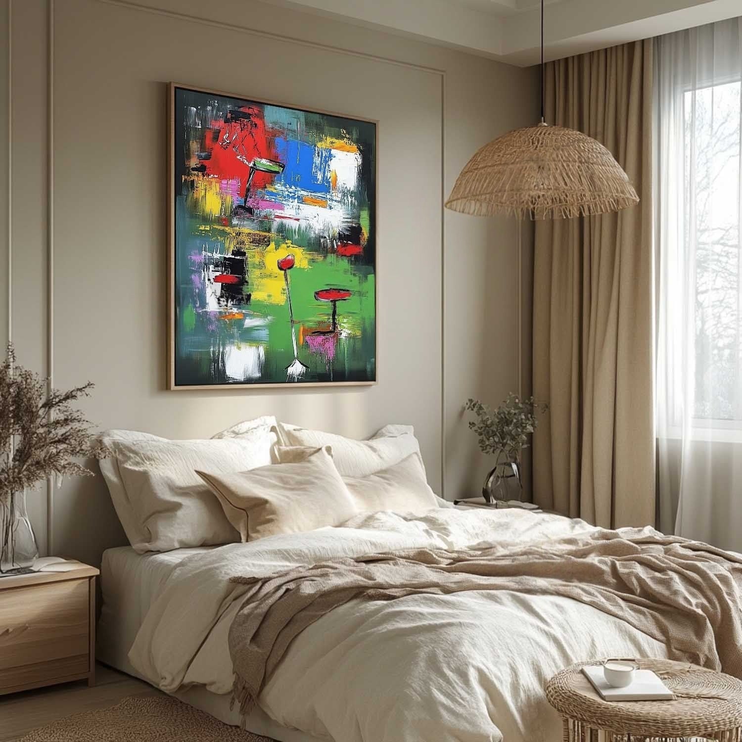 Wall Art Vertical Expressionist Golf Painting - Neutralighting