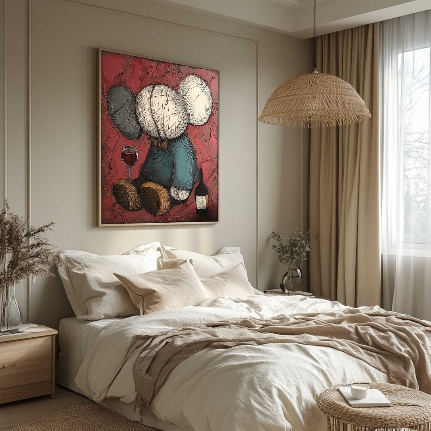 Kaws Wine Time Pop Art Painting - Neutralighting