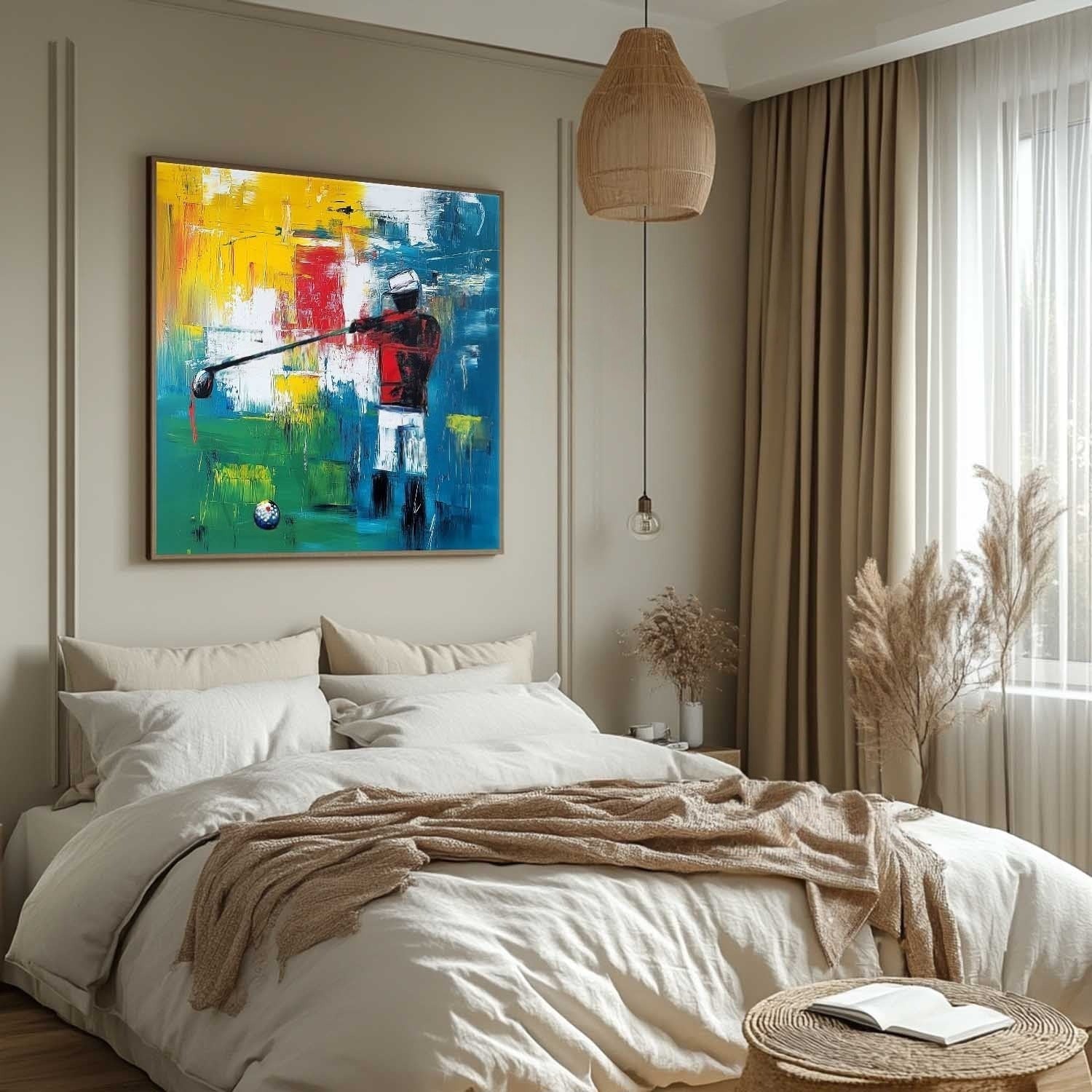 Wall Art Abstract Golfer Swing Colorful - Neutralighting