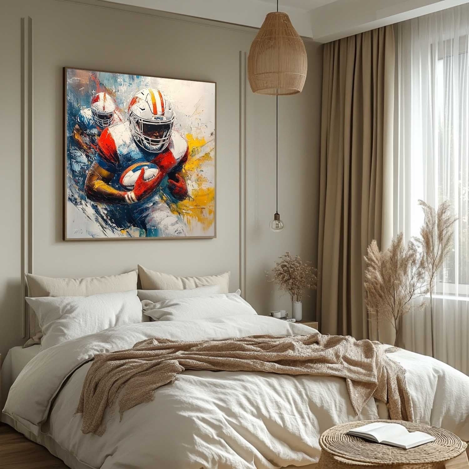Wall Art Expressionist American Football Player - Neutralighting
