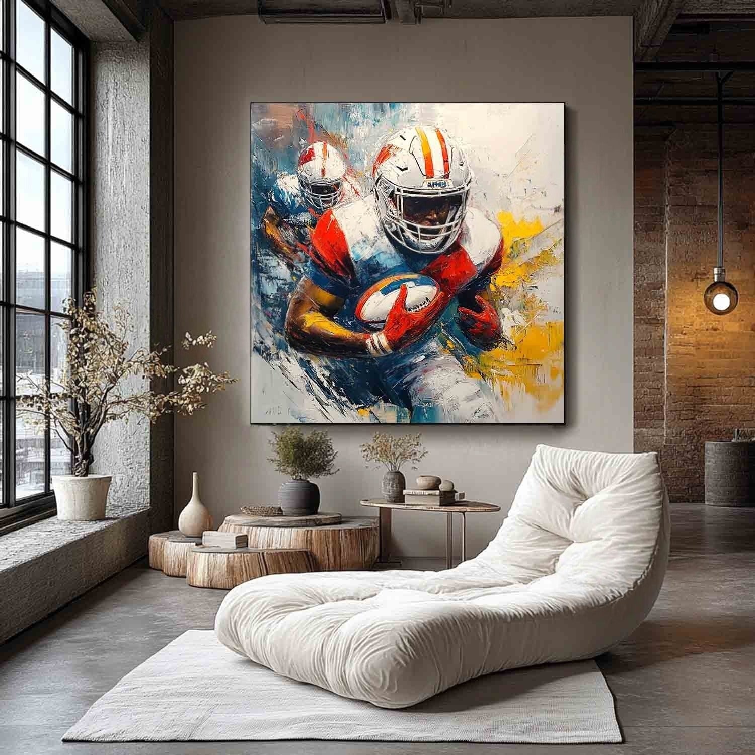 Wall Art Expressionist American Football Player - Neutralighting