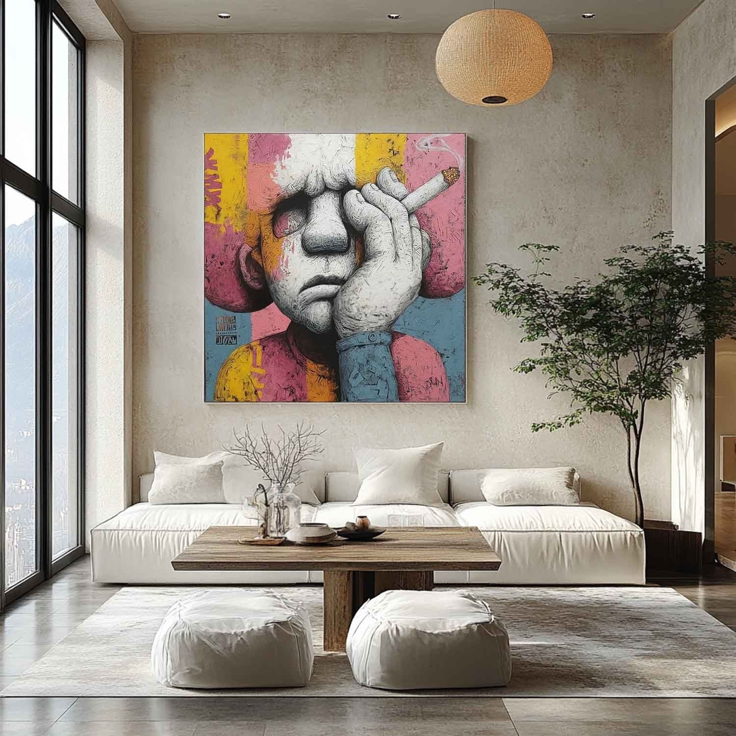 Melancholic Pop Art Impasto Painting - Neutralighting