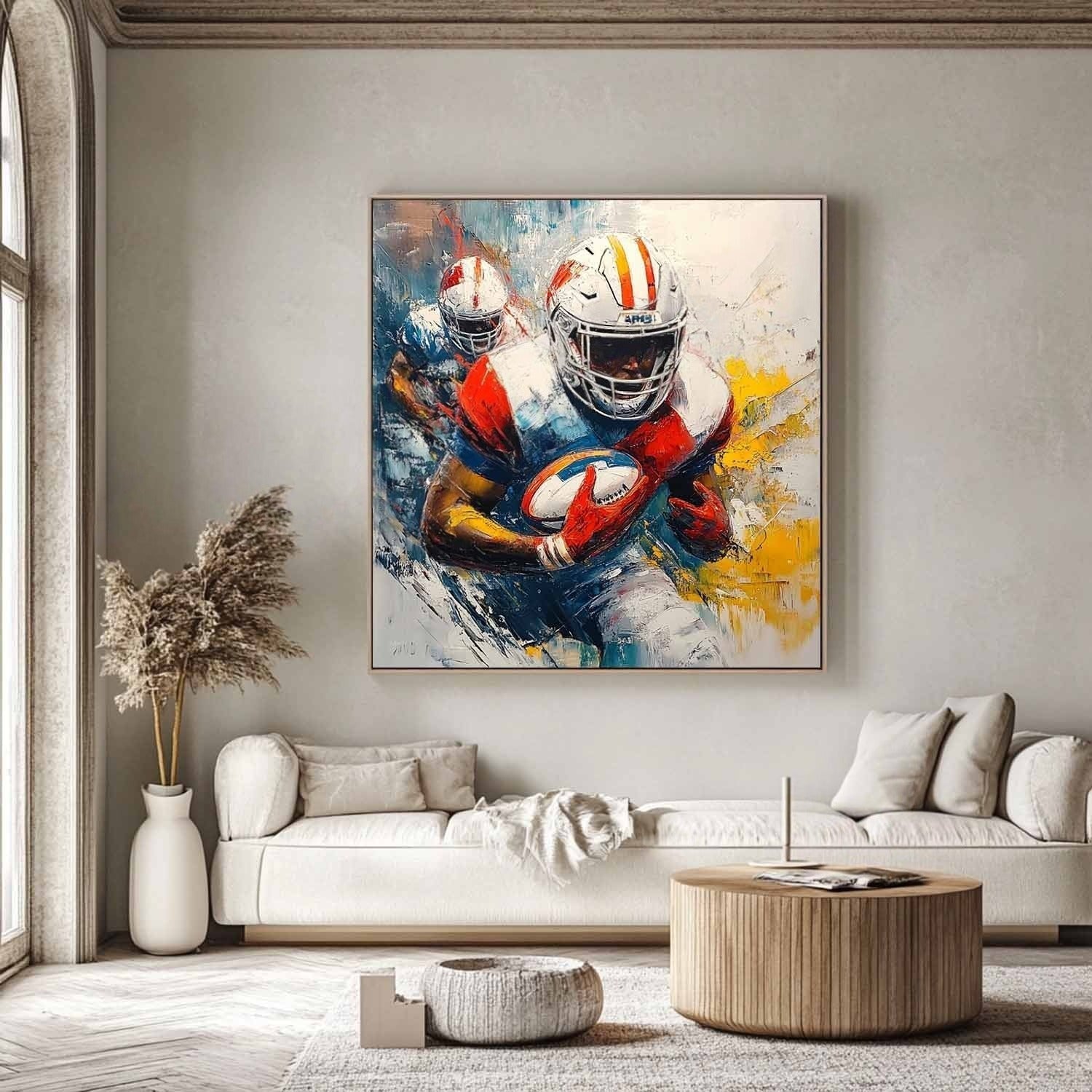 Wall Art Expressionist American Football Player - Neutralighting