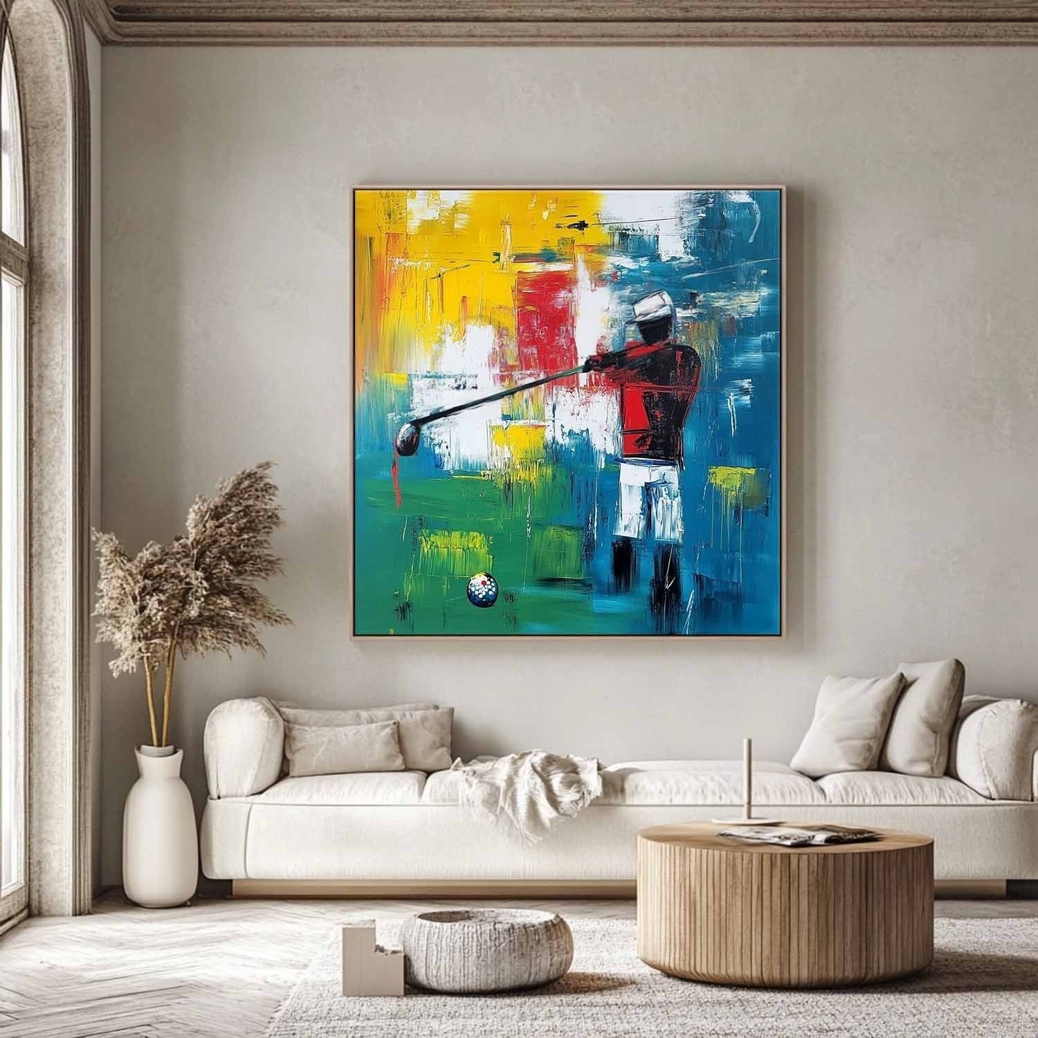 Wall Art Abstract Golfer Swing Colorful - Neutralighting