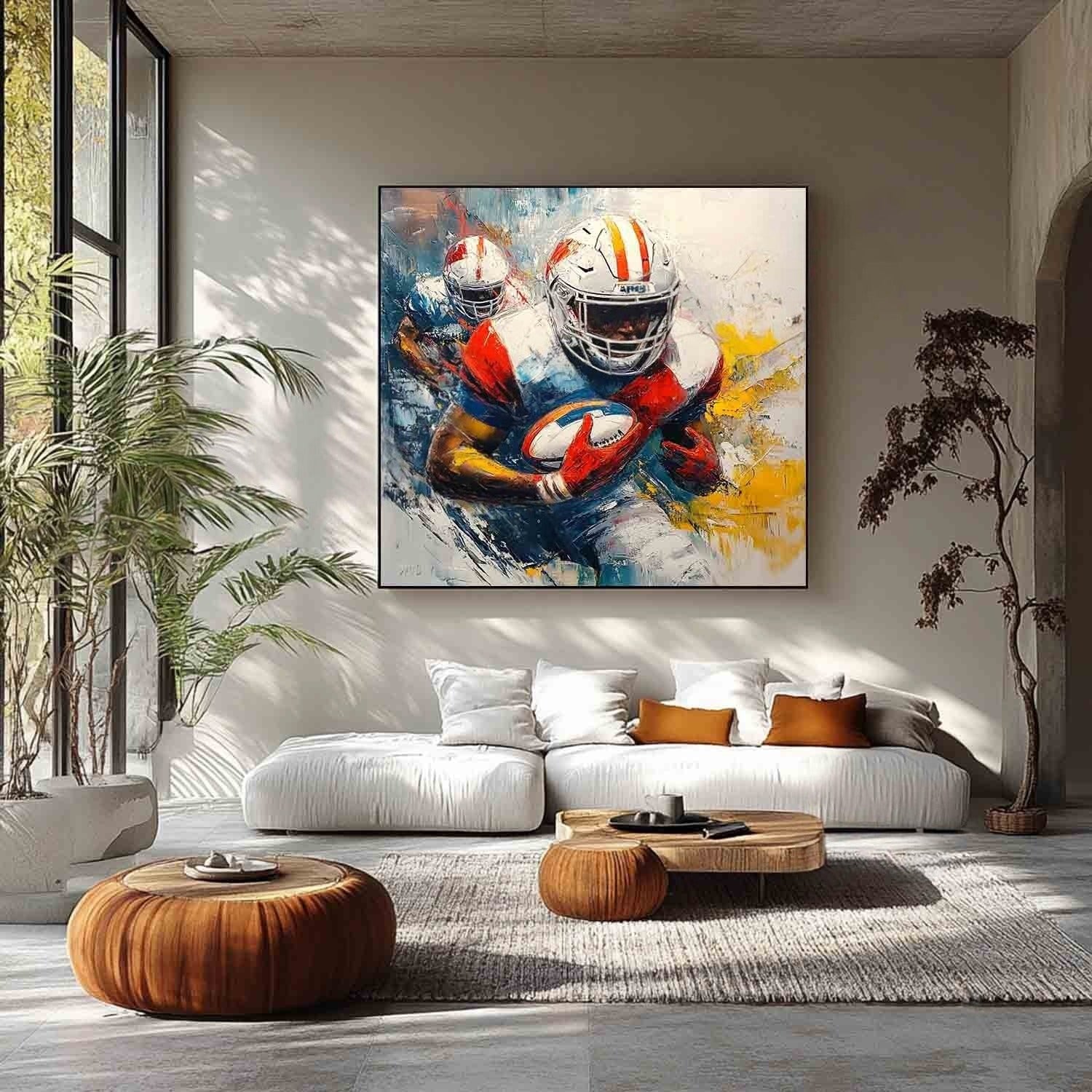 Wall Art Expressionist American Football Player - Neutralighting
