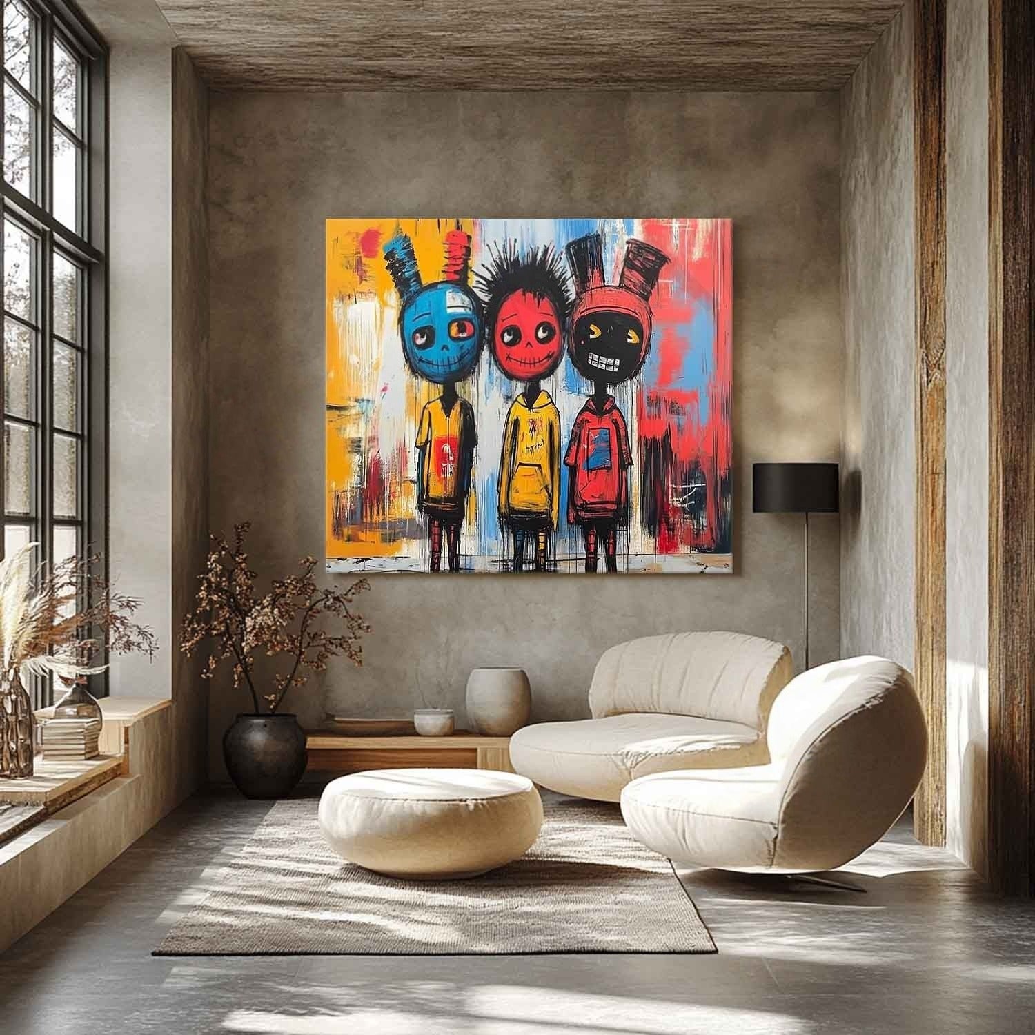 Wall Art Neo Expressionist Trio Skull - Neutralighting