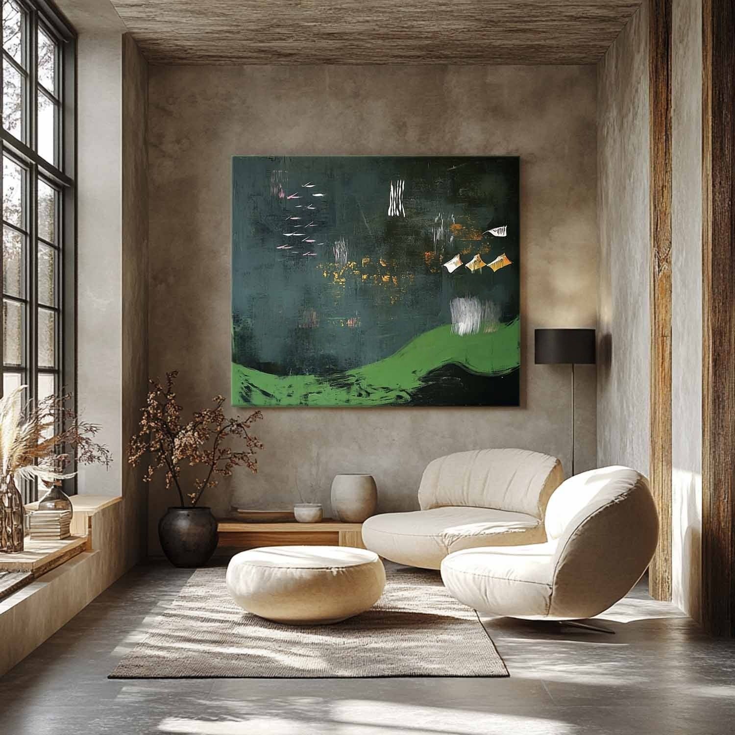 Wall Art Rectangle Abstract Modern Art Luxury - Neutralighting