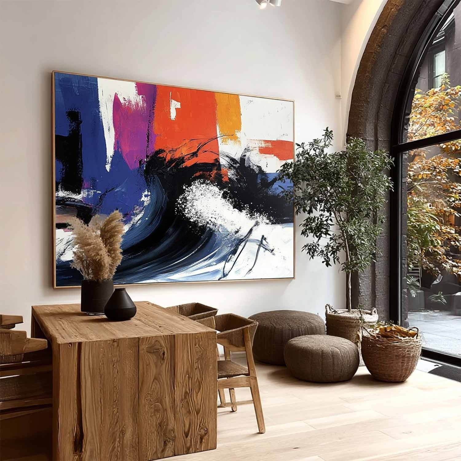 Wall Art Dynamic Textured Wave - Neutralighting