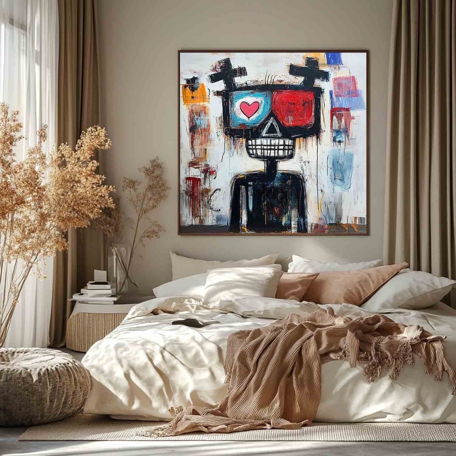 Wall Art Neo Expressionist Skeleton Heart - Neutralighting