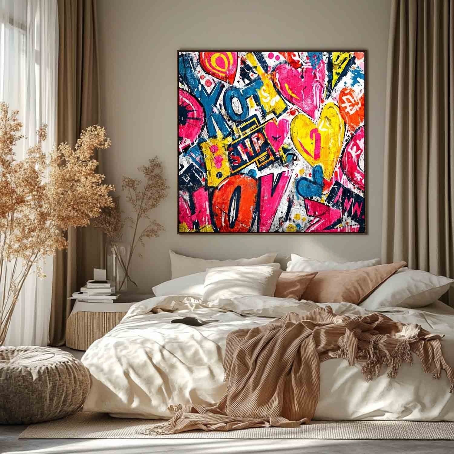 Wall Art Pop Art Graffiti Heart Love Street - Neutralighting