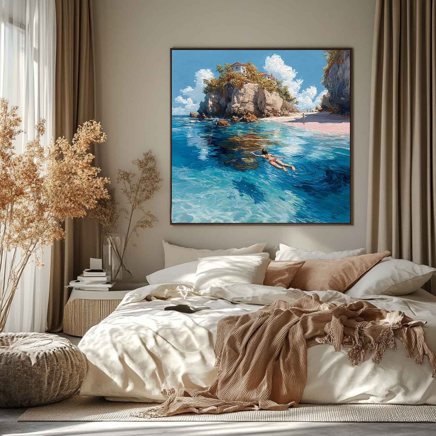 Tropical Snorkeling Cove Impasto Painting - Neutralighting