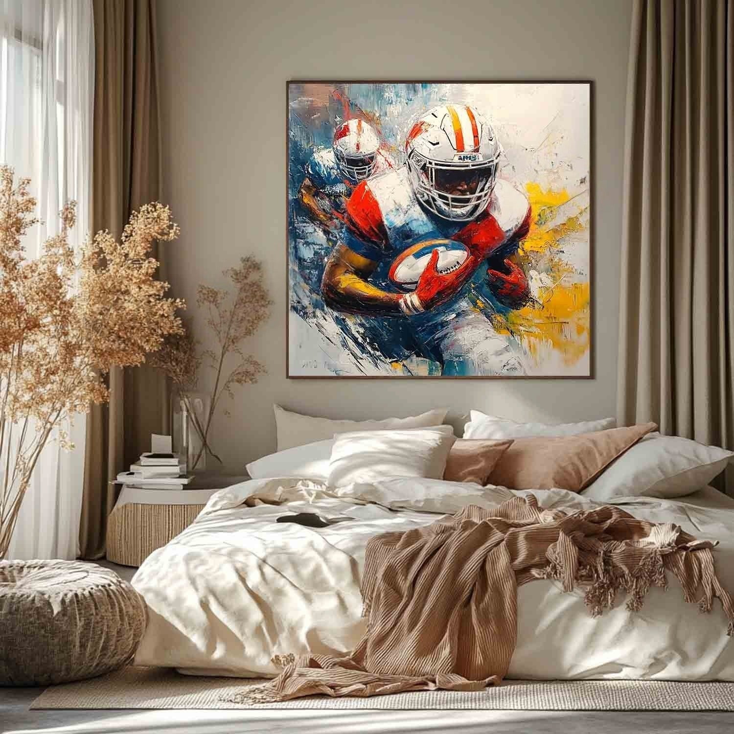 Wall Art Expressionist American Football Player - Neutralighting