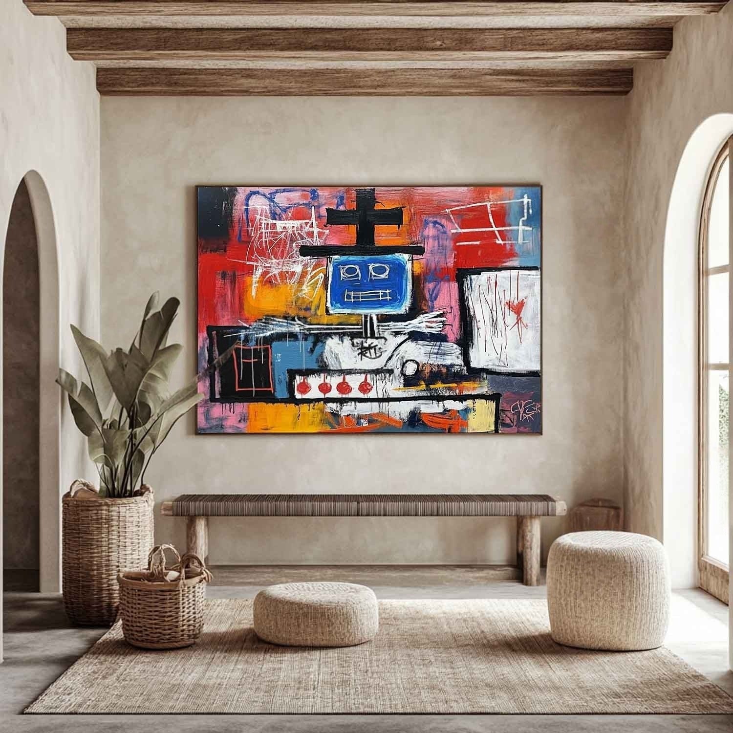 Wall Art Neo Expressionist Robot Painting - Neutralighting