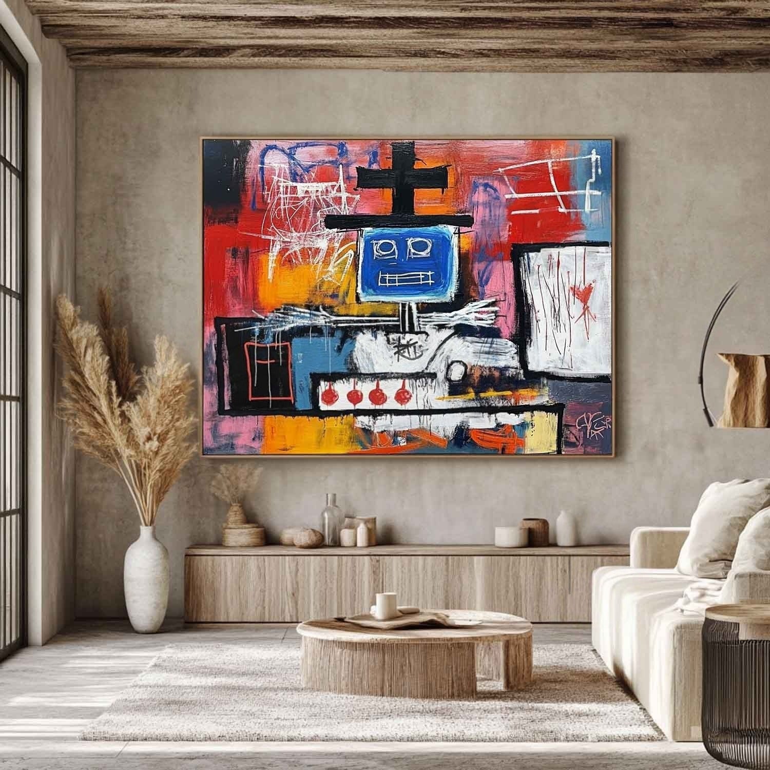 Wall Art Neo Expressionist Robot Painting - Neutralighting