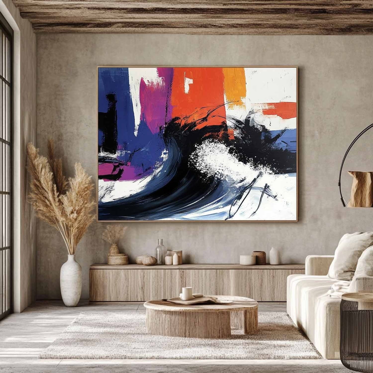 Wall Art Dynamic Textured Wave - Neutralighting