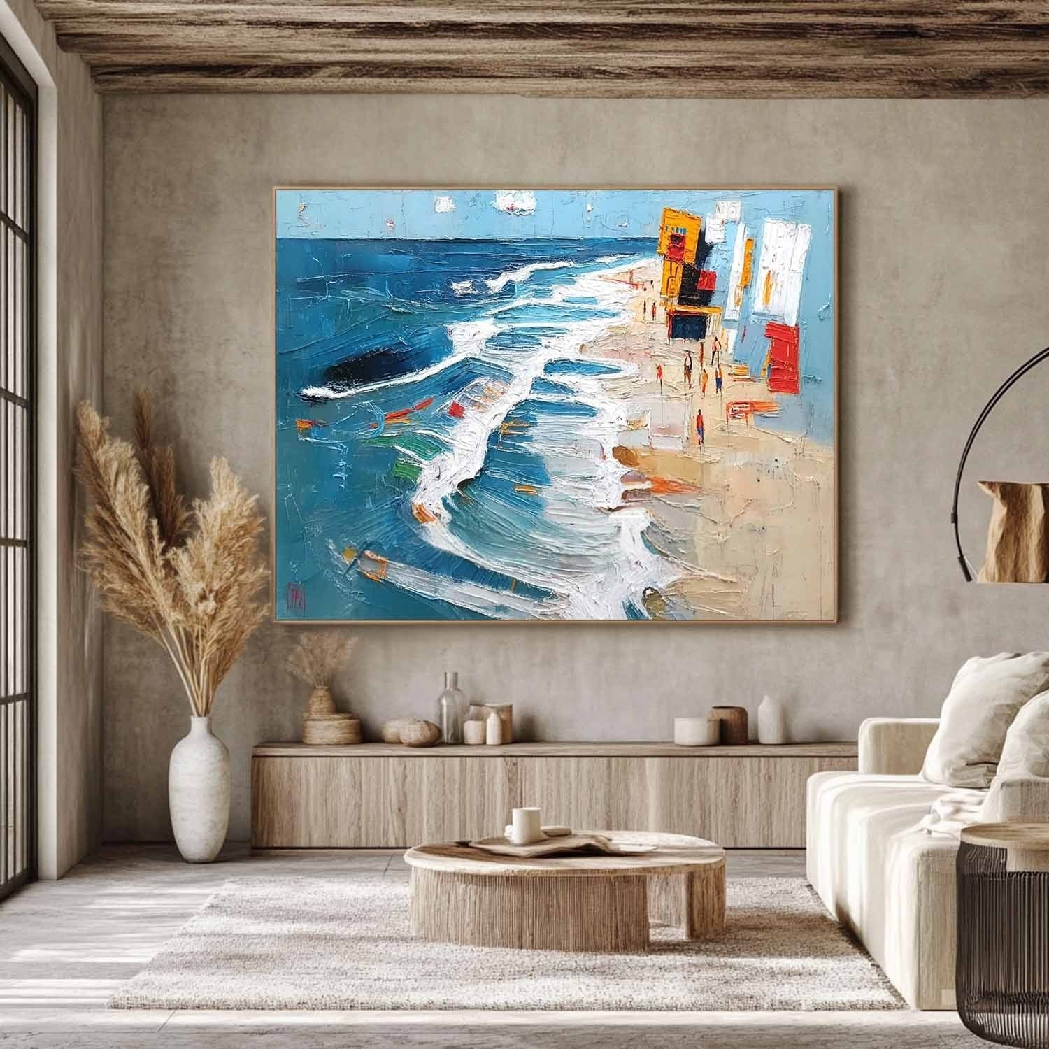 Wall Art Lively Beach Boardwalk - Neutralighting