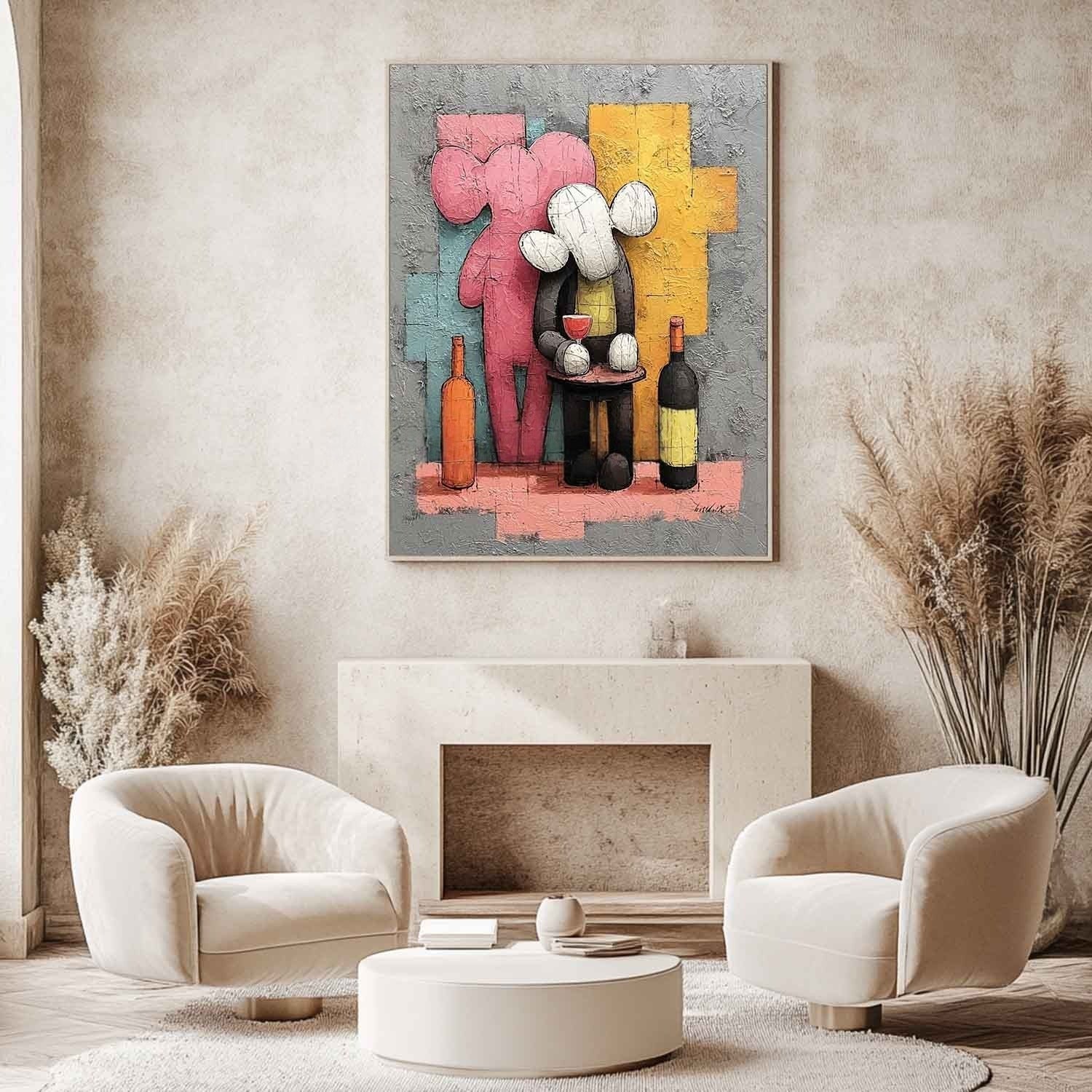 Wall Art Vertical Pop Art Cartoon Character Scene Playful - Neutralighting