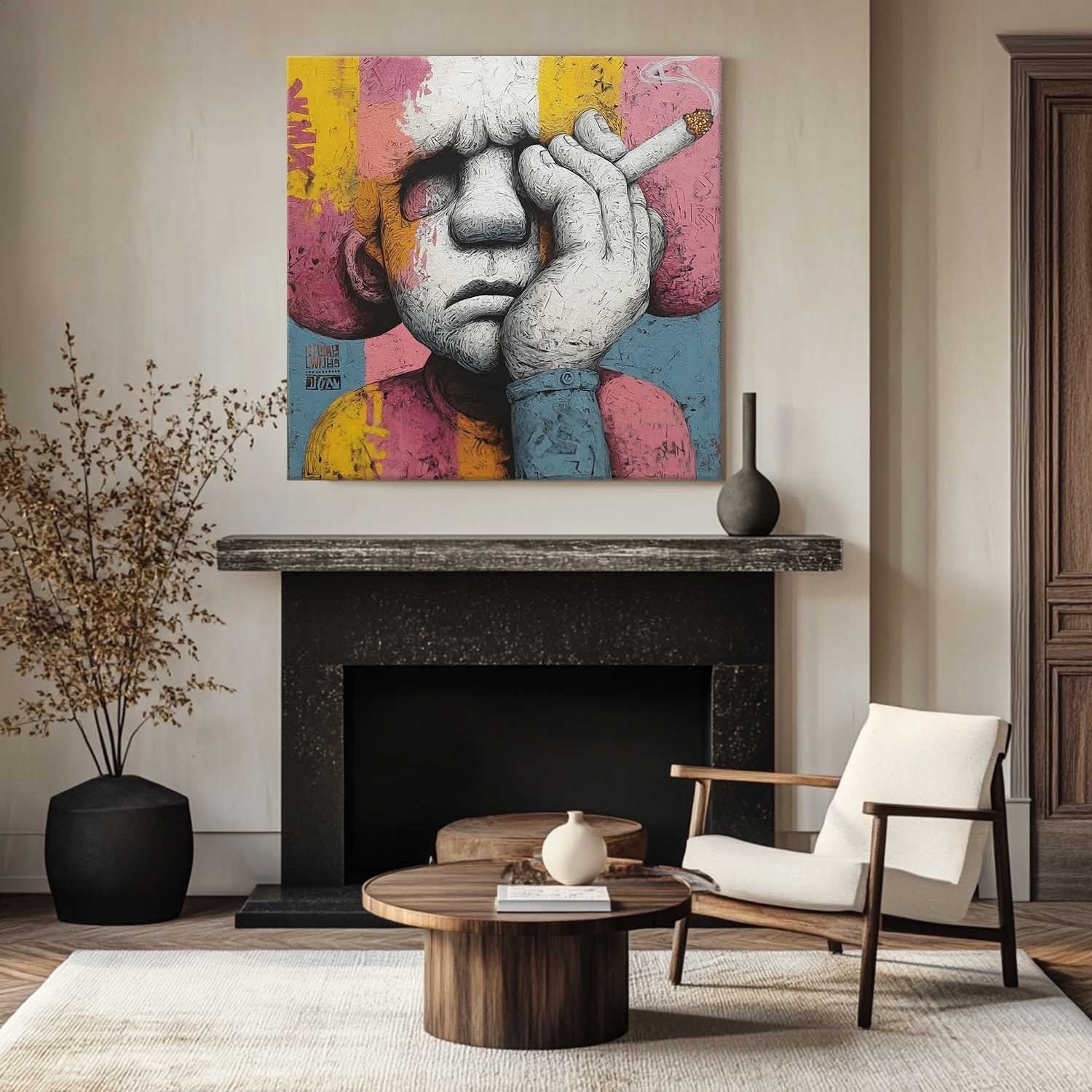 Melancholic Pop Art Impasto Painting - Neutralighting