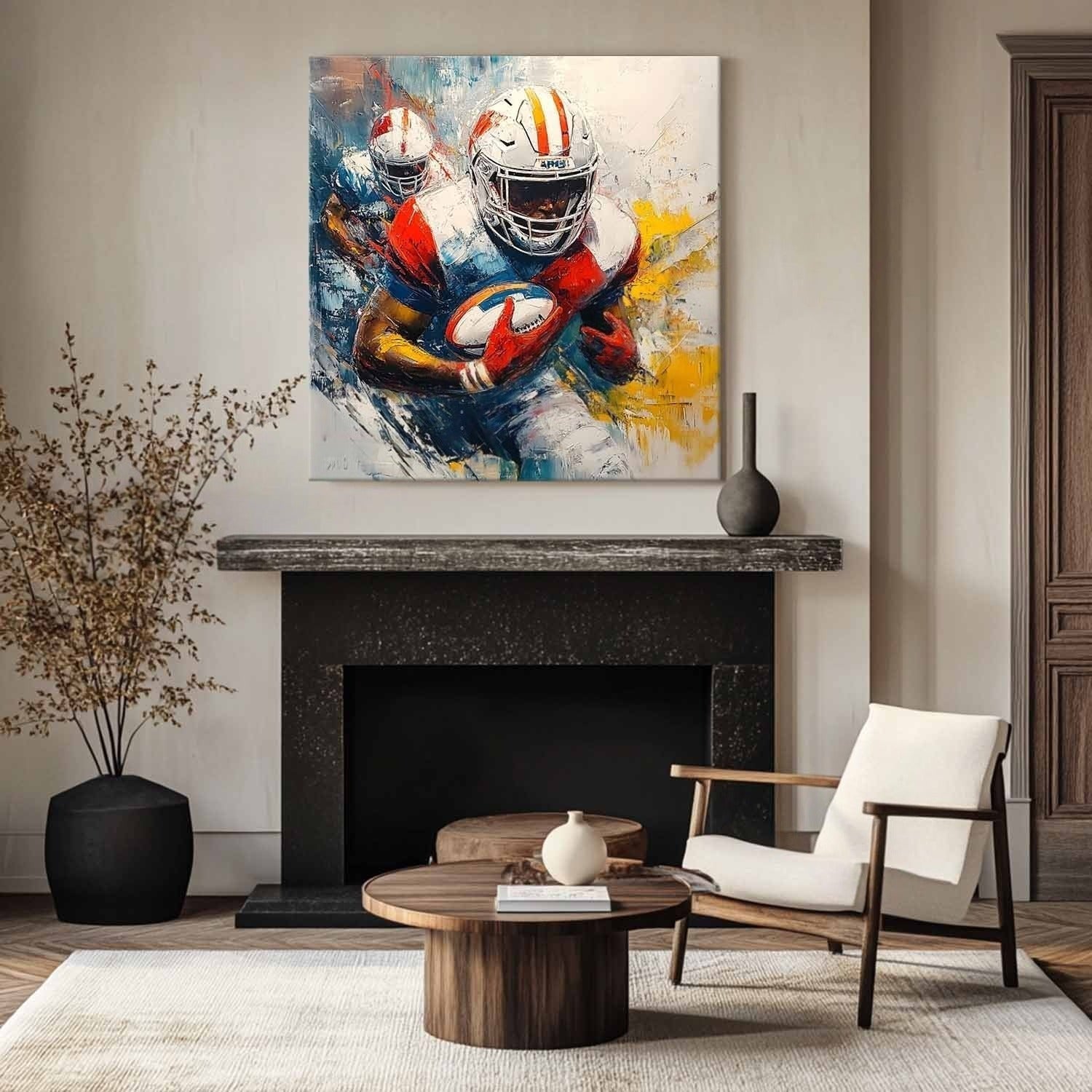 Wall Art Expressionist American Football Player - Neutralighting