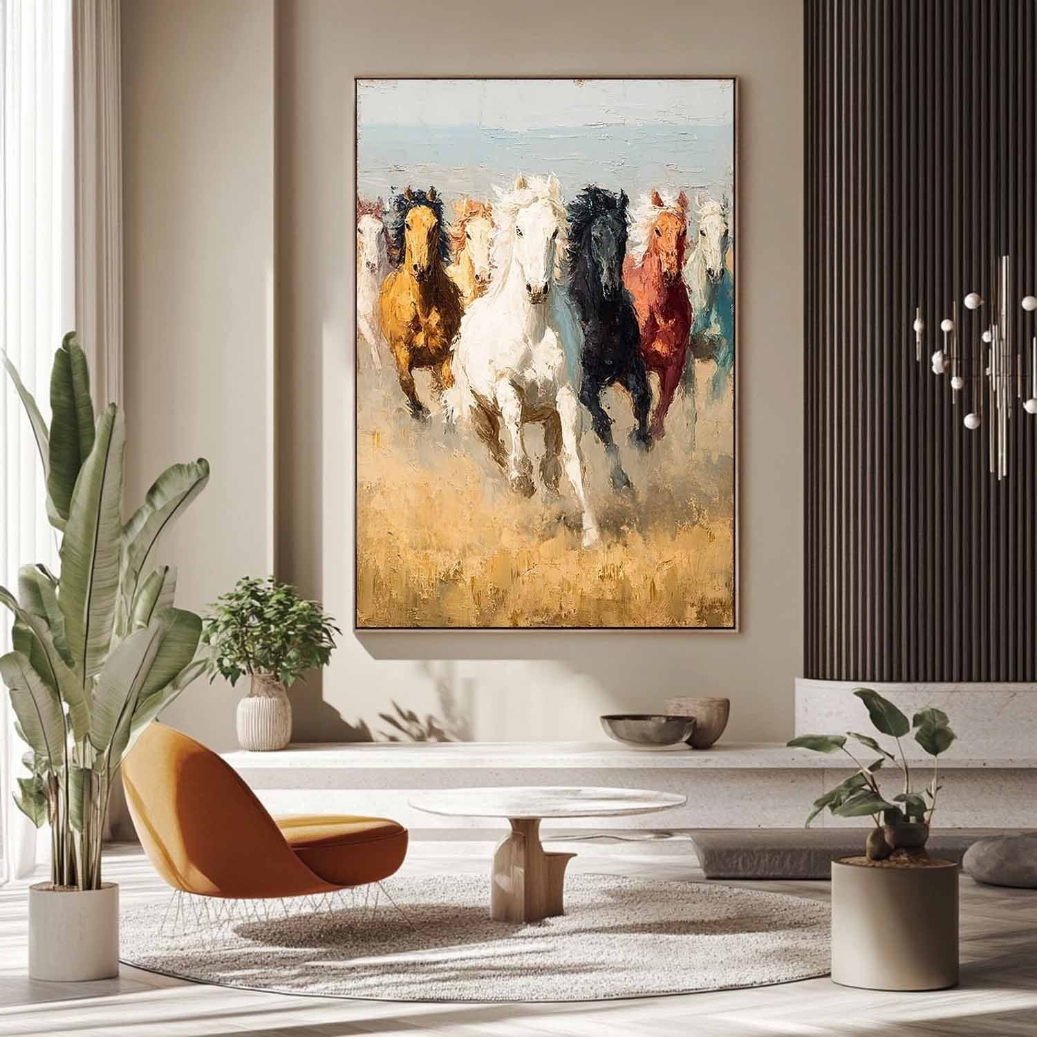 Wild Horses Running 3D Impasto Painting - Neutralighting