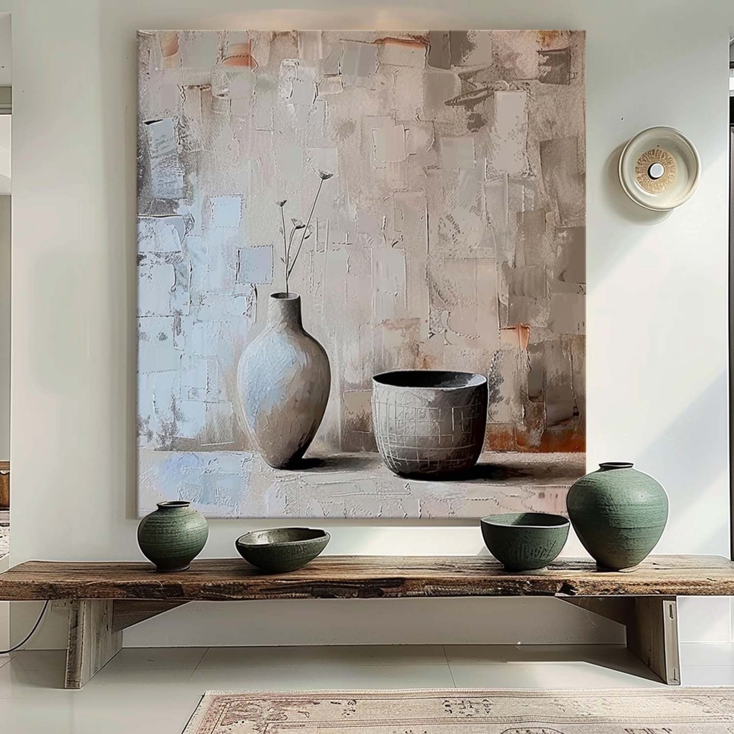 Wall Art Square Wabi-Sabi Still Life Painting - Neutralighting