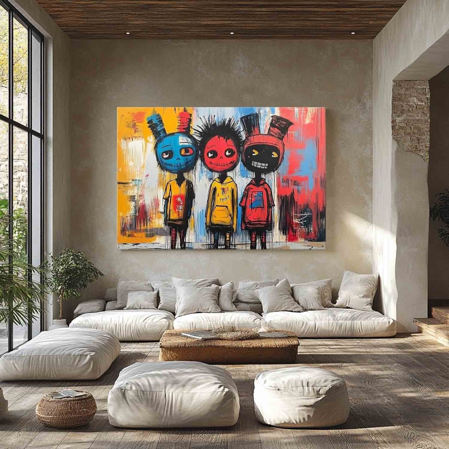 Wall Art Neo Expressionist Trio Skull - Neutralighting