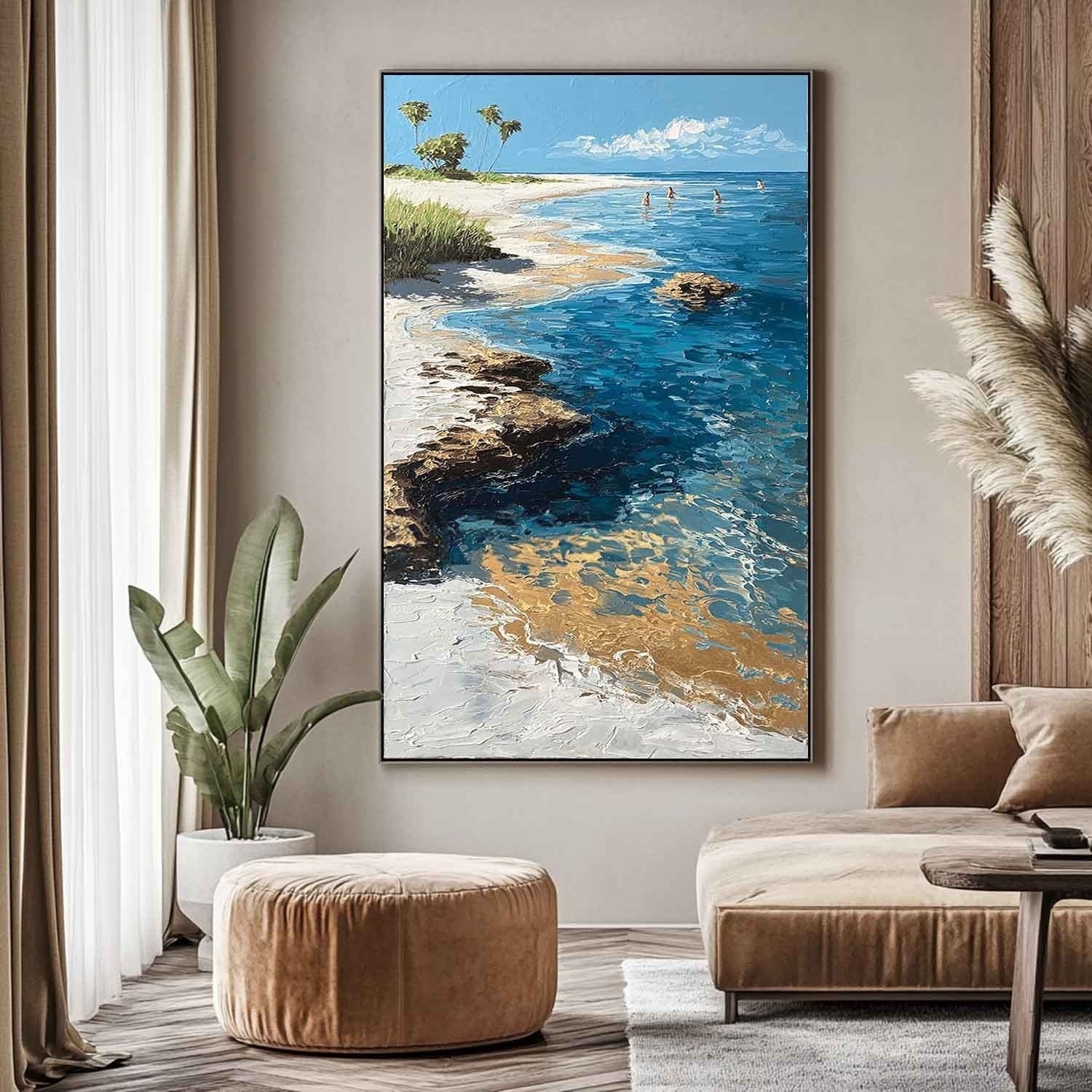 Wall Art Tropical Beach Coast Palm Trees - Neutralighting