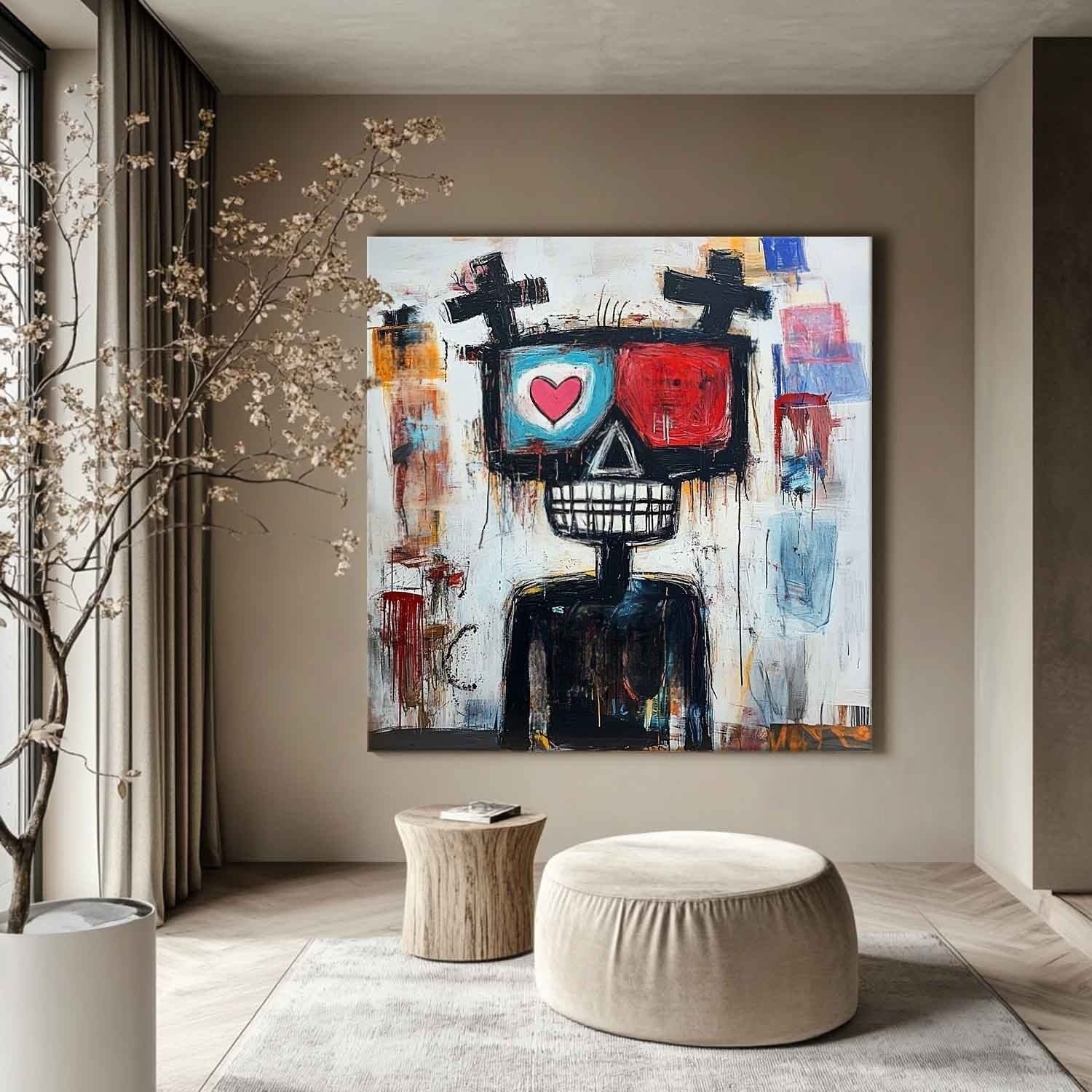 Wall Art Neo Expressionist Skeleton Heart - Neutralighting