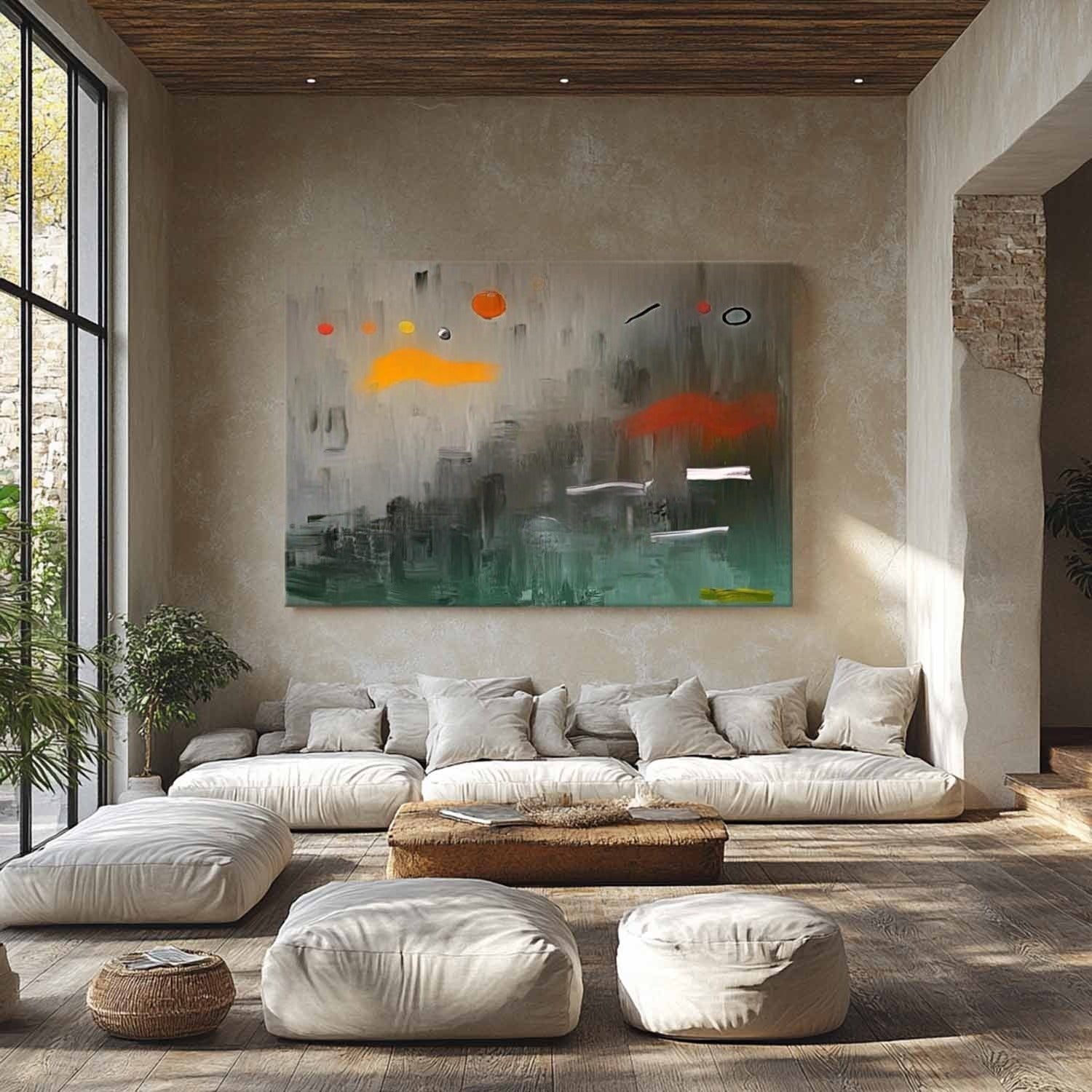 Wall Art Playful Textured Whimsical Shapes - Neutralighting