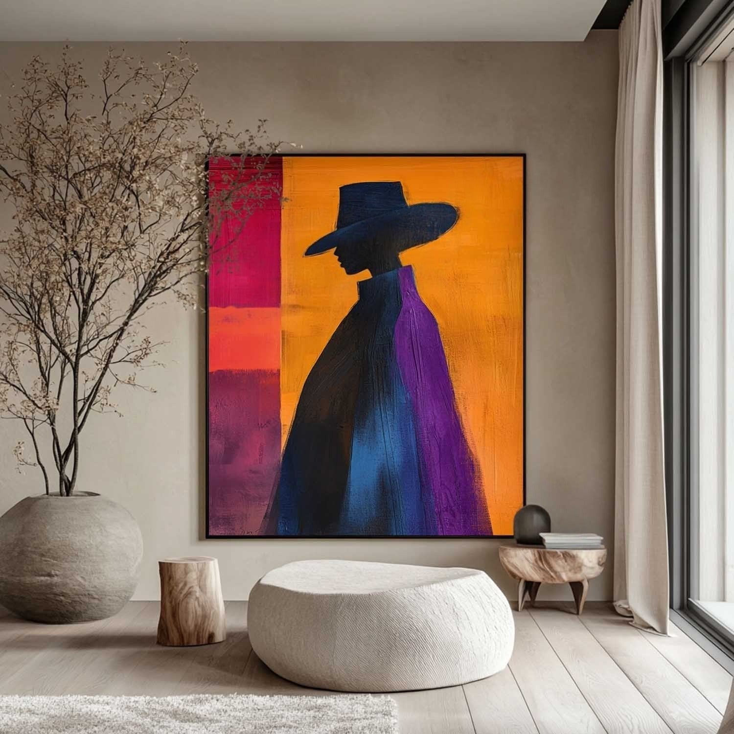 Wall Art Minimalist Silhouette Figure Gradient - Neutralighting