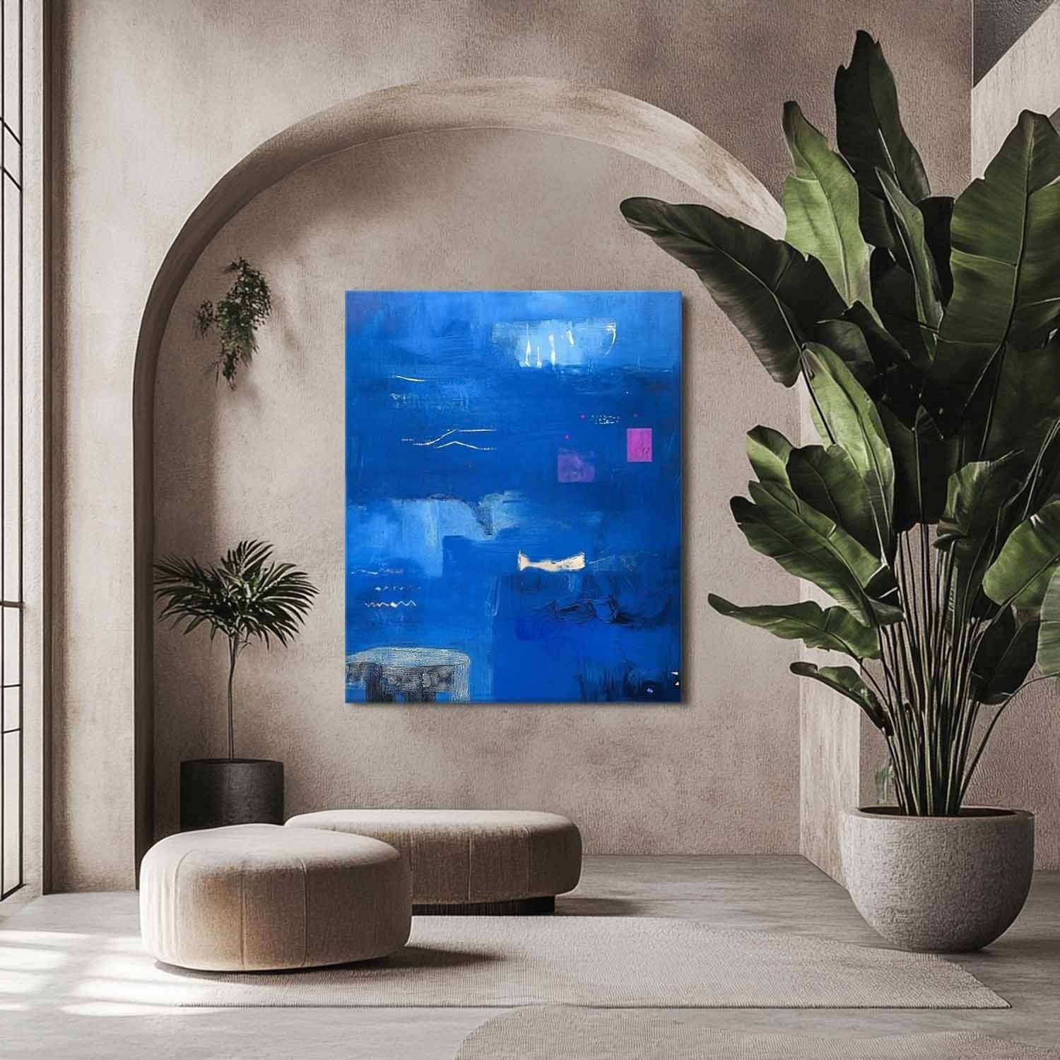 Wall Art Artistic Textured Vivid Blue - Neutralighting